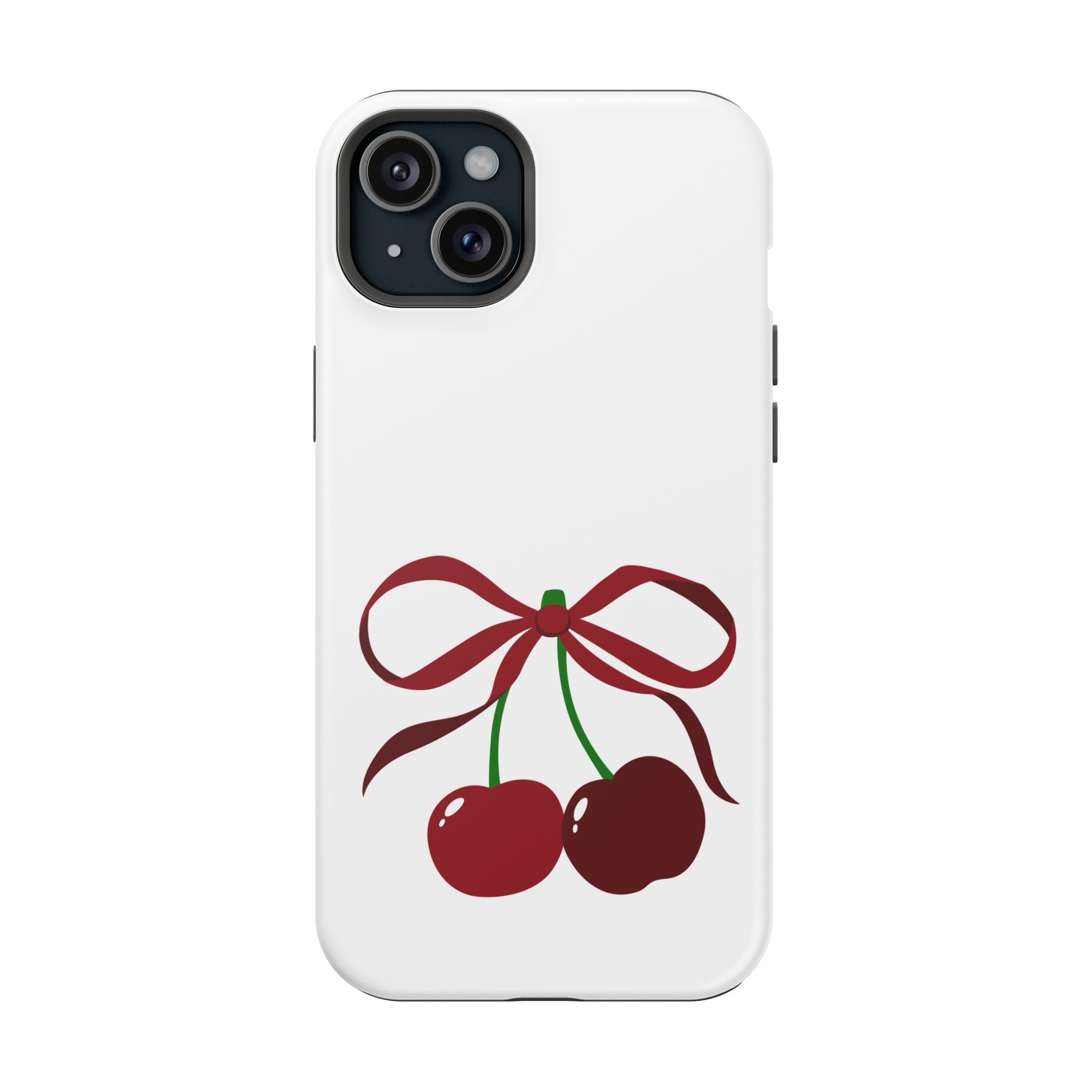 Customizable: Cherry Bow Impact-Resistant Case for Smartphones | Cute Phone Cover | Gift for Her | Cherry Lover's Accessory | Durable Phone Case