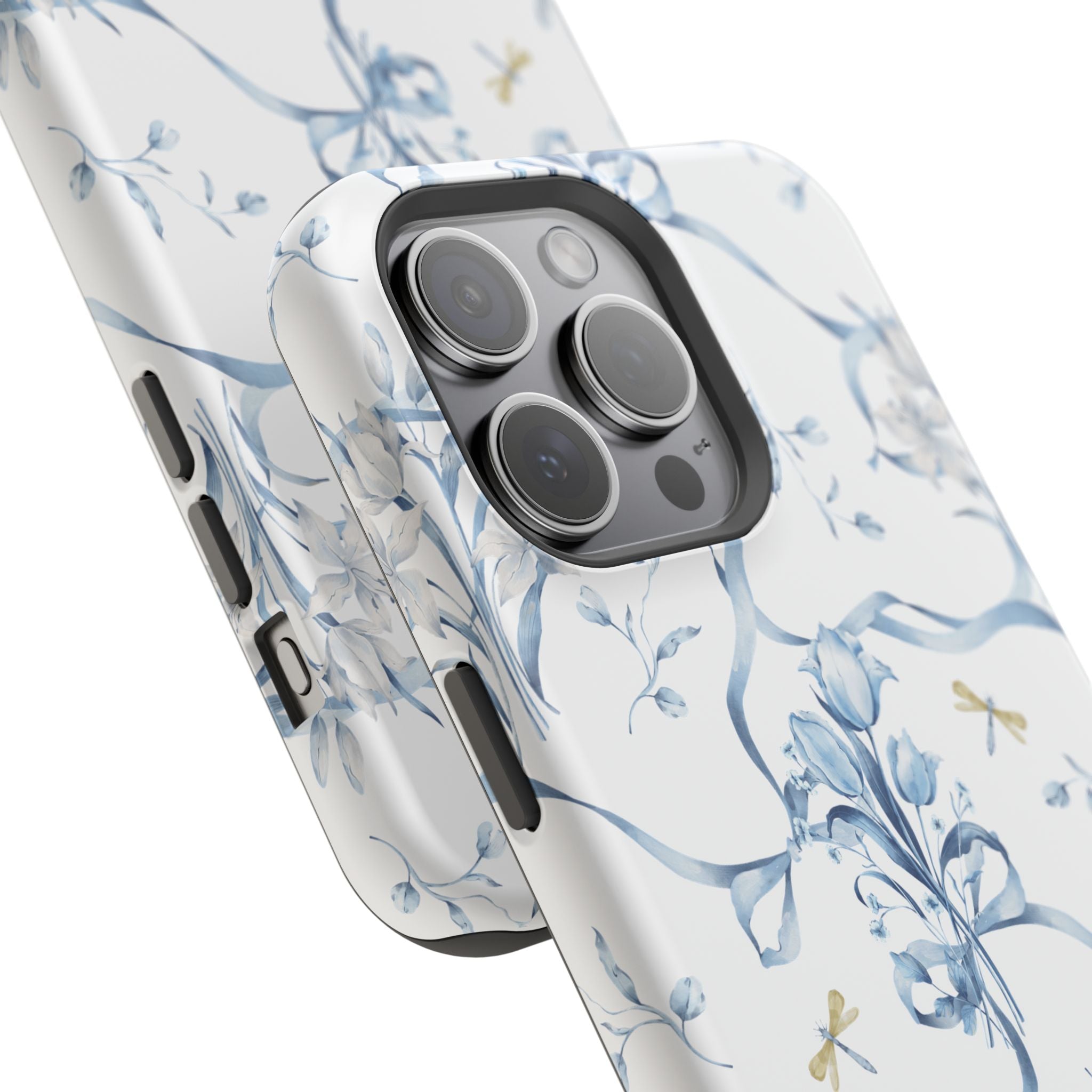Customizable: Blue Floral-Inspired Phone Case