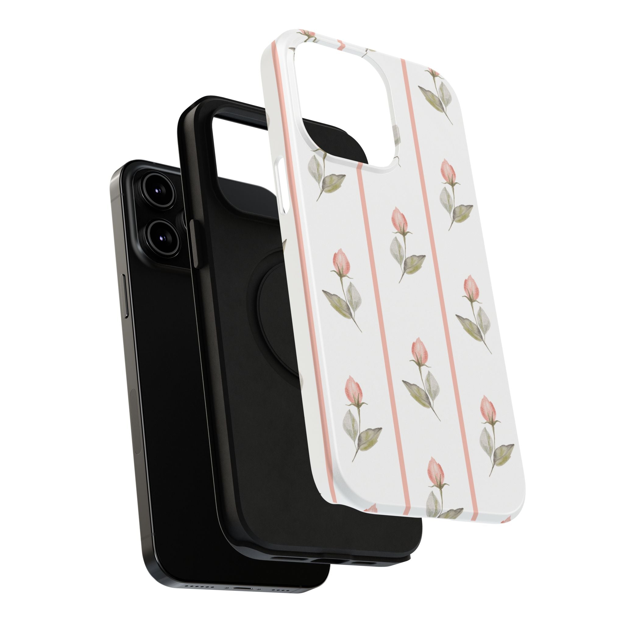 Customizable: Floral Impact-Resistant Phone Case, Chic Phone Cover