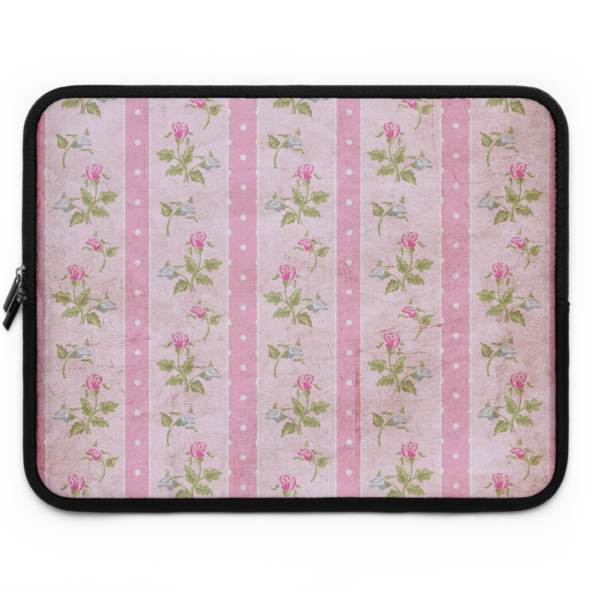 Floral Laptop Sleeve - Vintage Rose Design, Computer Carry Case, Laptop Bag, Floral Tech Accessory, Unique Gift for Her