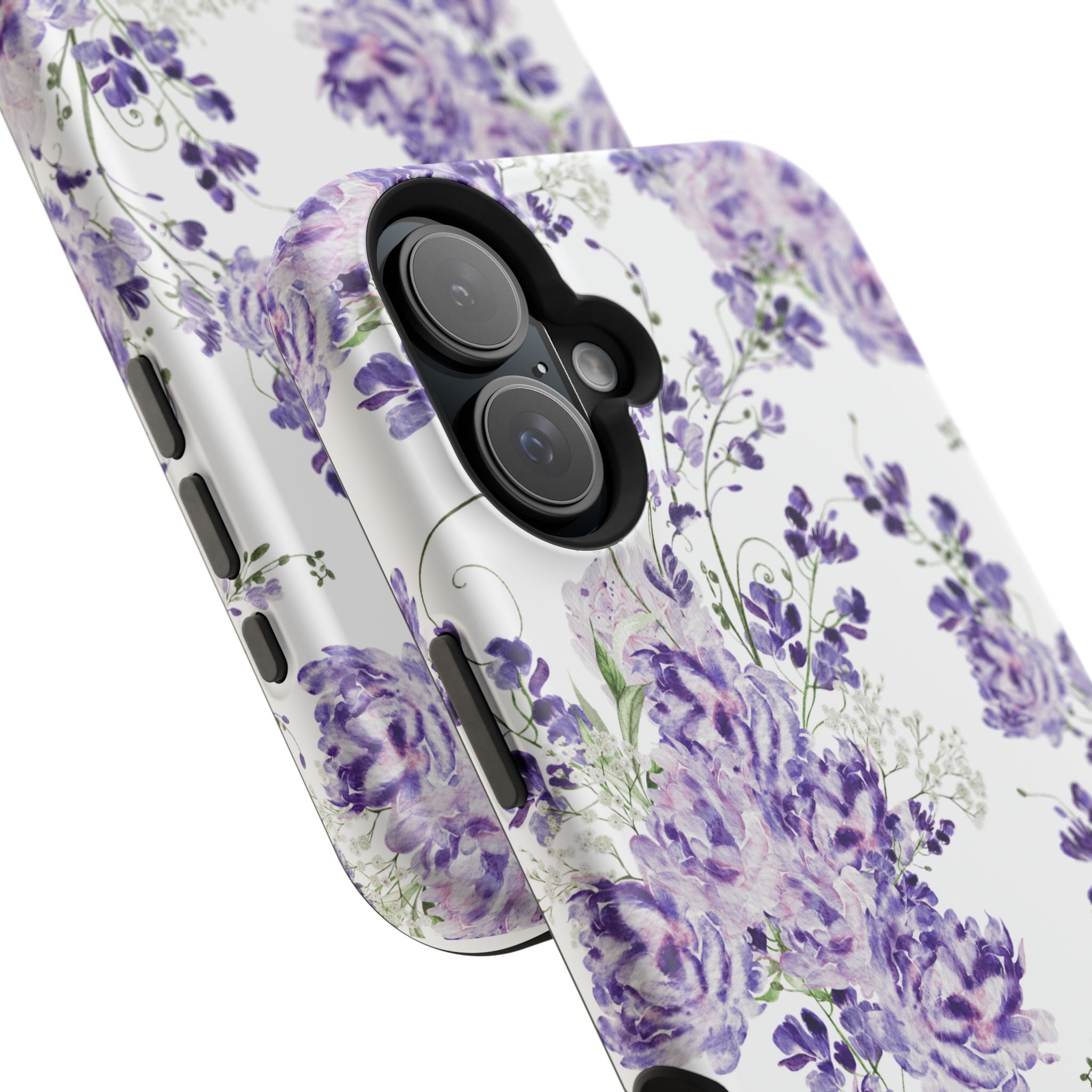 Customizable: Purple Floral Impact-Resistant Phone Case