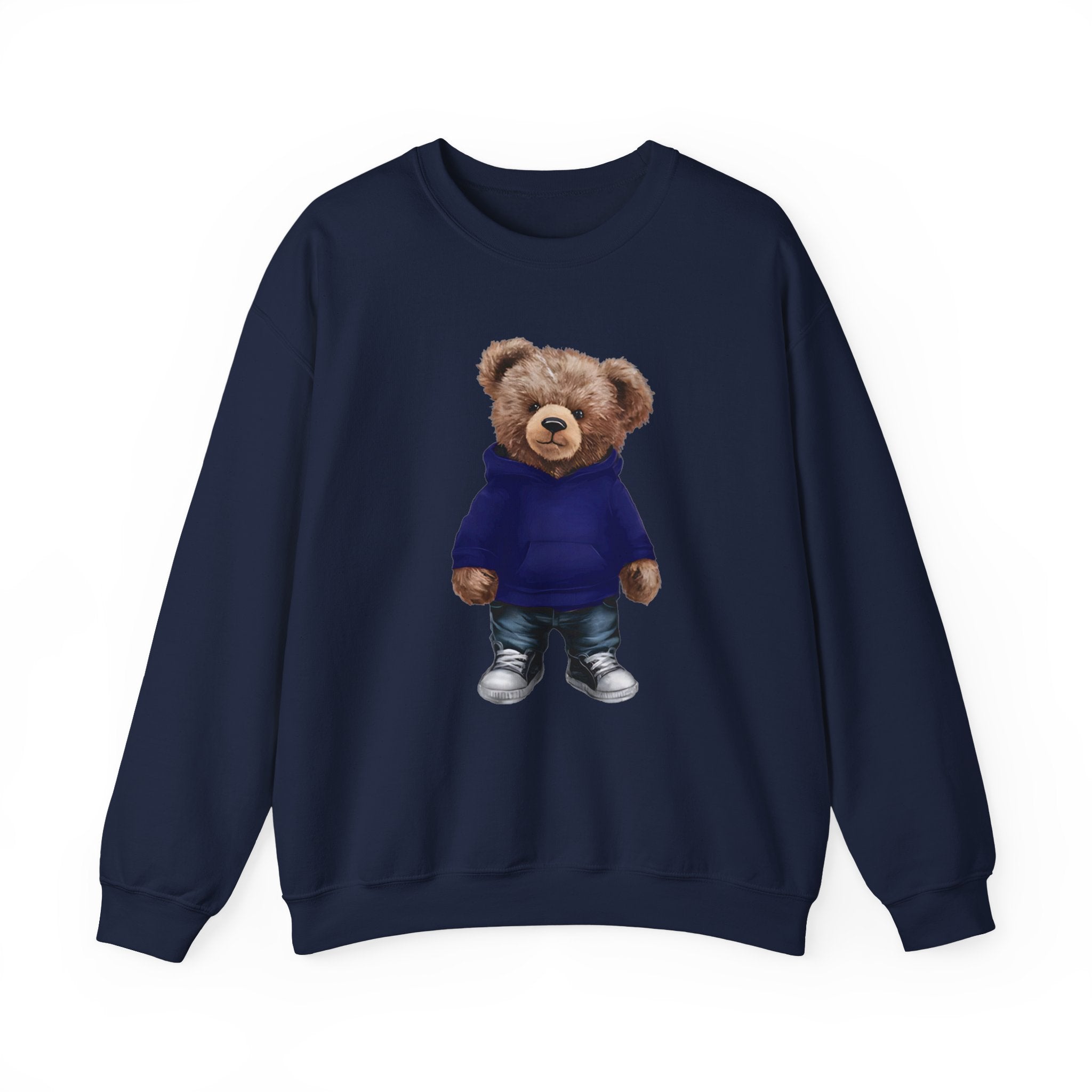 CUSTOMIZABLE Bear with Blue Hoodie Crewneck Sweatshirt | Perfect for Casual Days, Gift for Bear Lovers, Comfy Layer, Unisex Fashion, Cute Wardrobe Staple