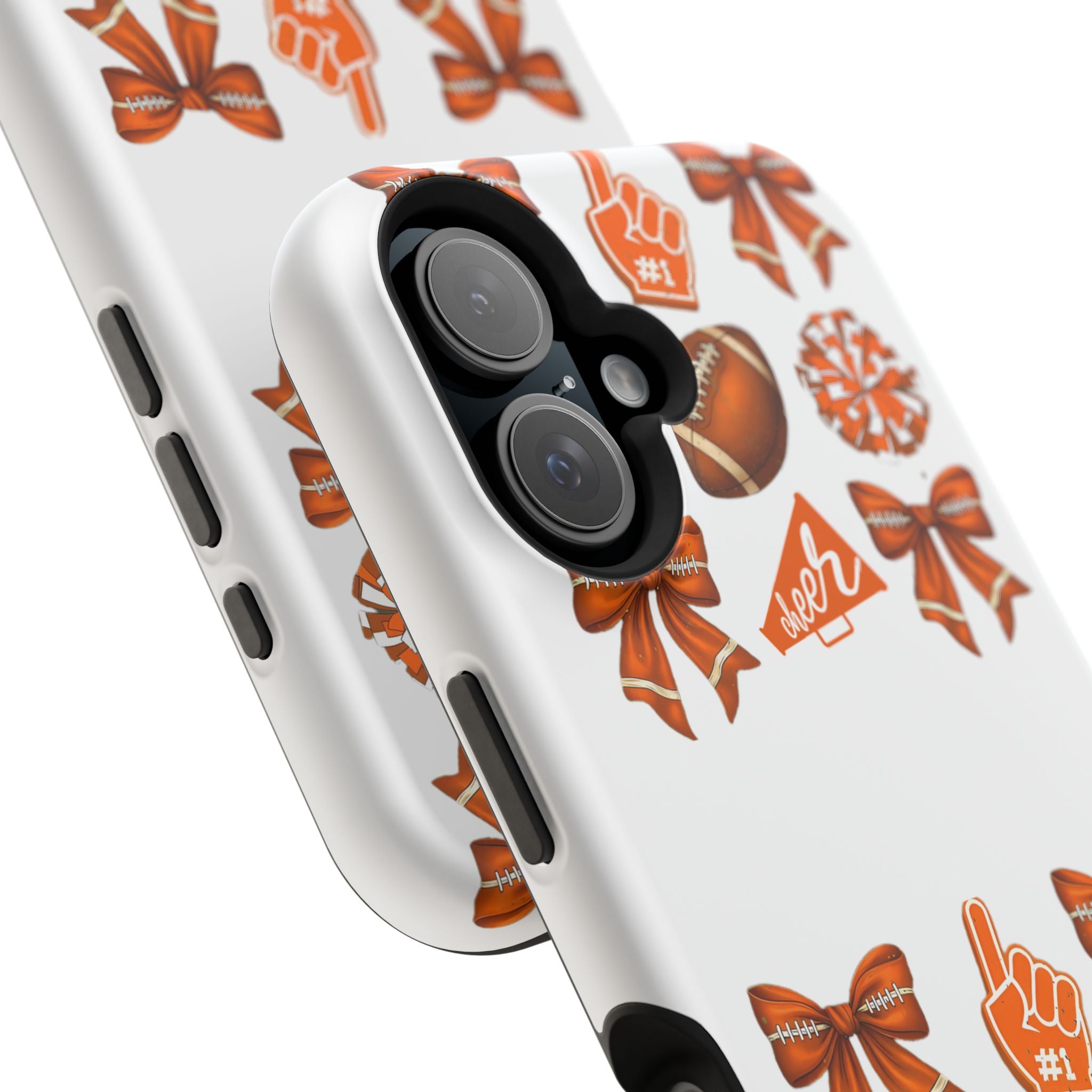 Customizable Orange-Themed Football Team Spirit Phone Case - Cheerful Accessories for Game Day, Unique Design for Fans, Sports Gift, Fall Celebrations, Team Pride