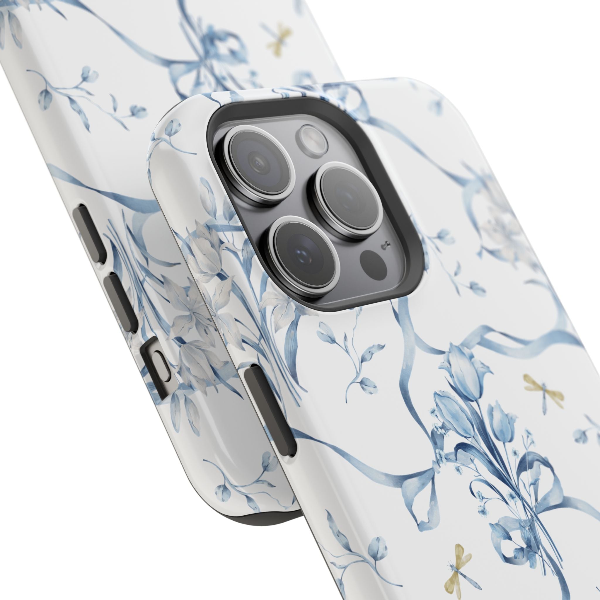 Customizable: Blue Floral-Inspired Phone Case
