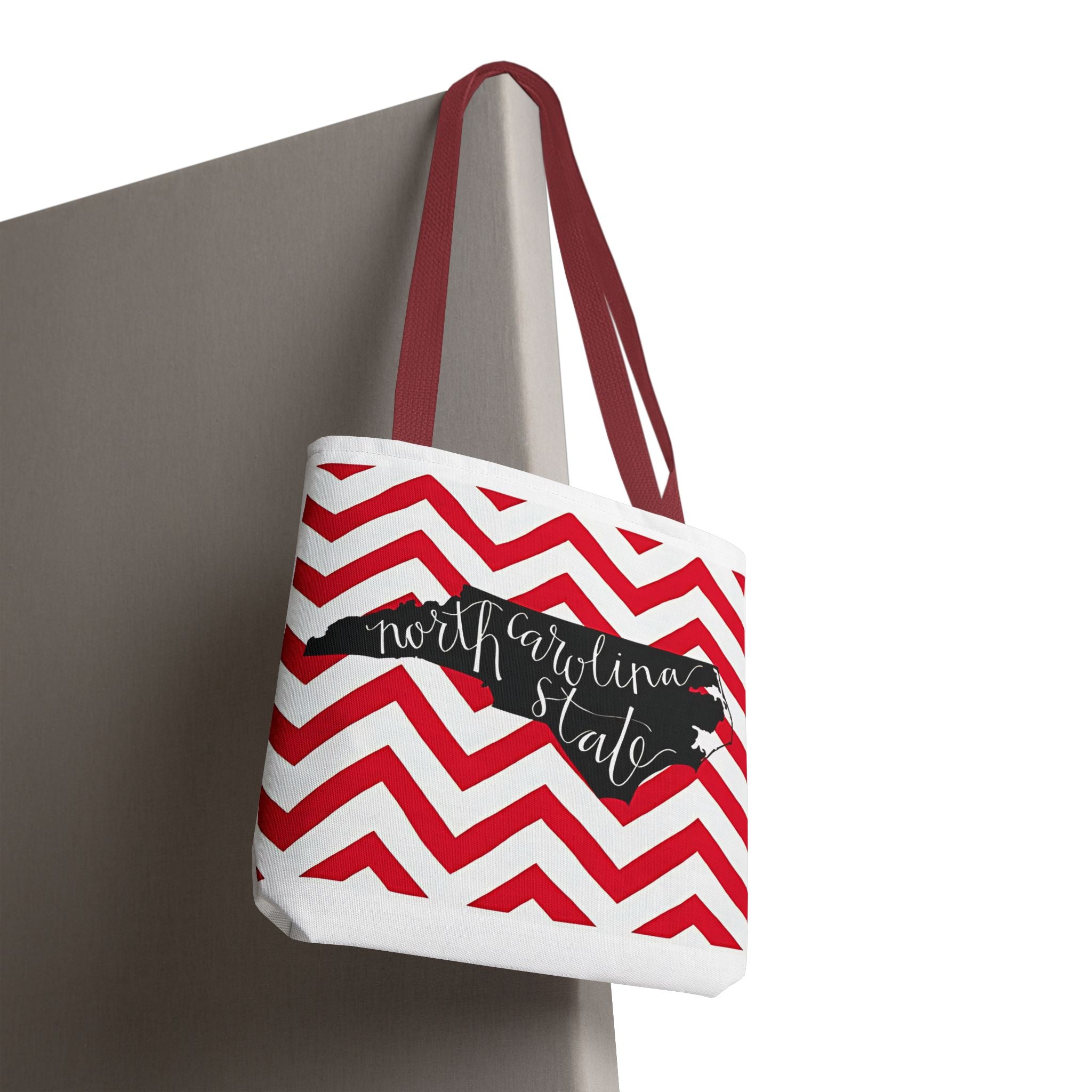 North Carolina Tote Bag, Stylish Chevron Pattern, Beach Essentials, Reusable Grocery Bag, Gift for Travelers, Southern Charm