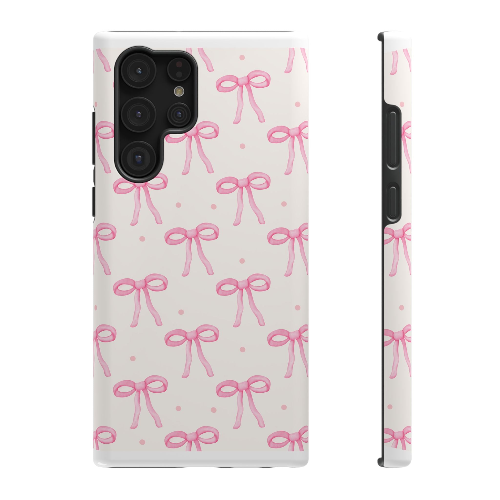 Customizable: Cute Pink Bow Impact-Resistant Phone Case