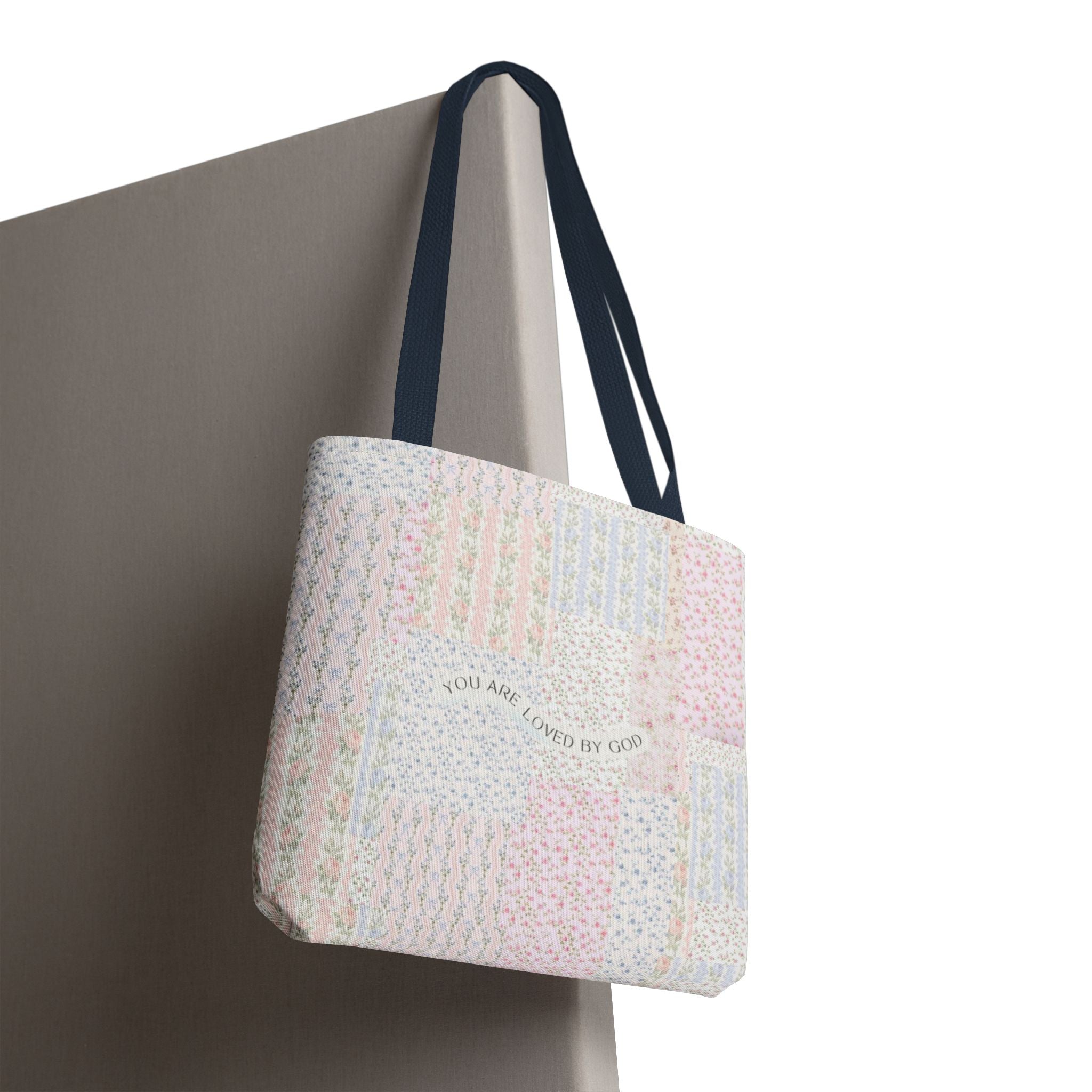 Spiritual Tote Bag with Floral Design, Inspirational Gift for Women, Church Bag, Eco-Friendly Shoulder Tote, Everyday Use