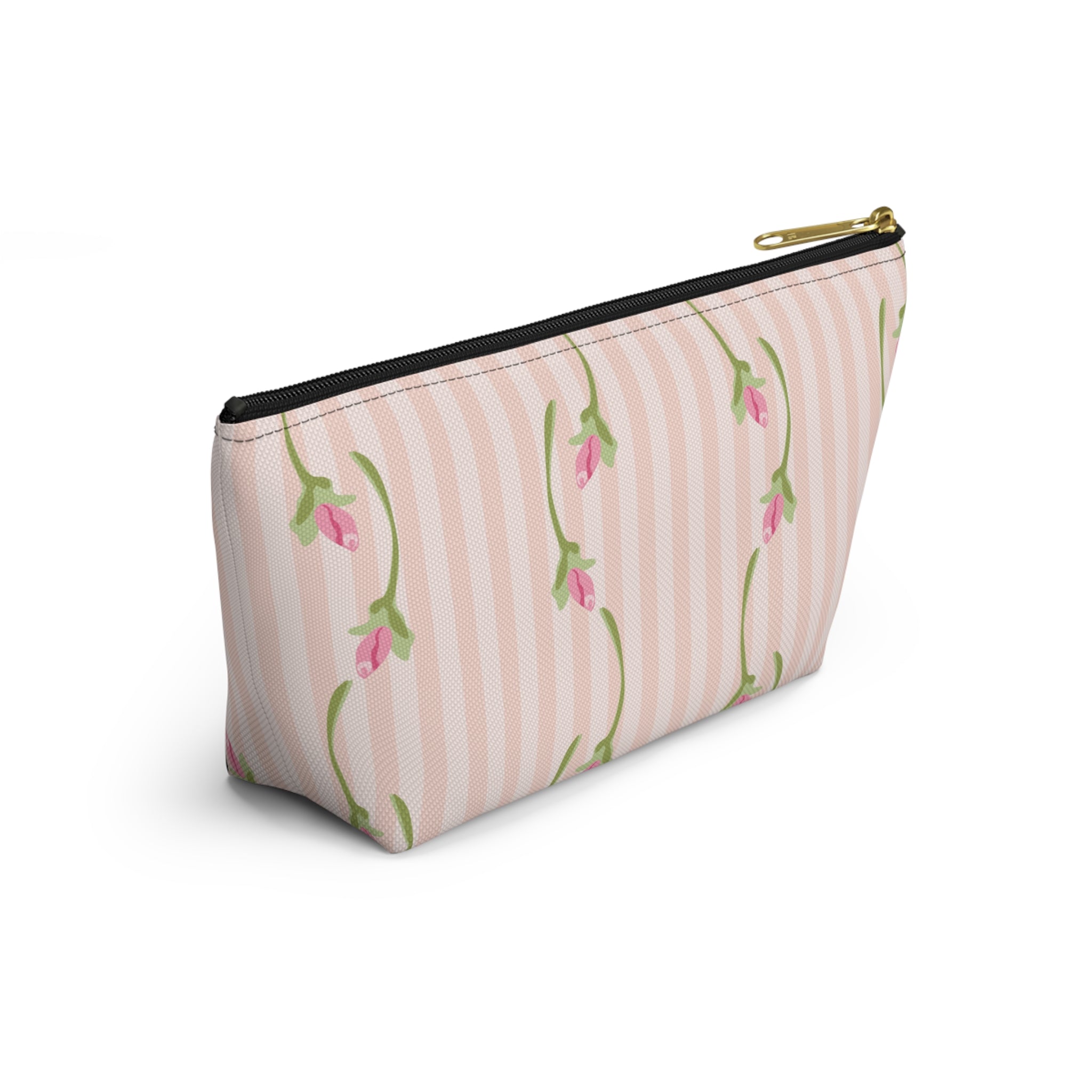 Customizable: Floral Accessory Pouch with T-bottom