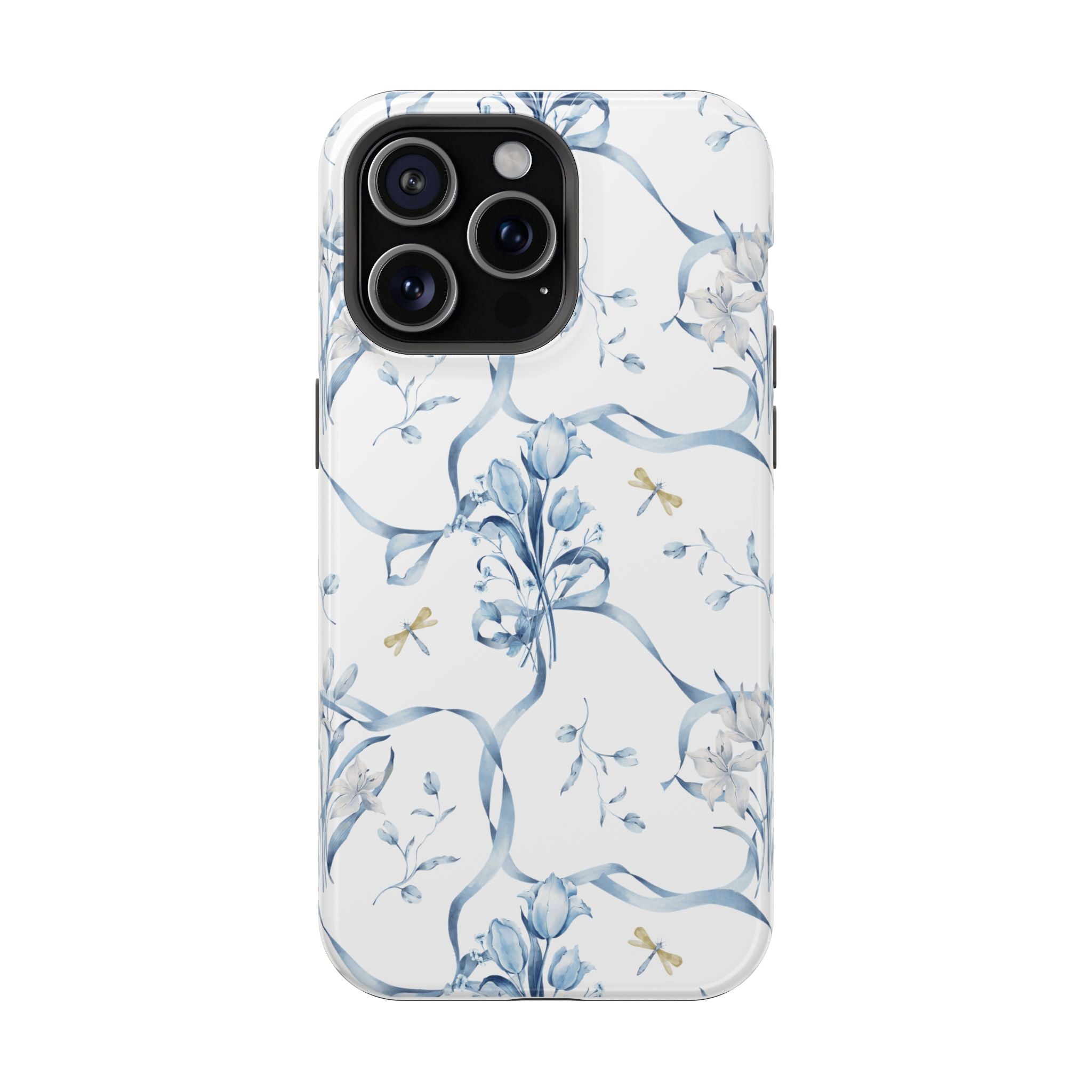 Customizable: Blue Floral-Inspired Phone Case