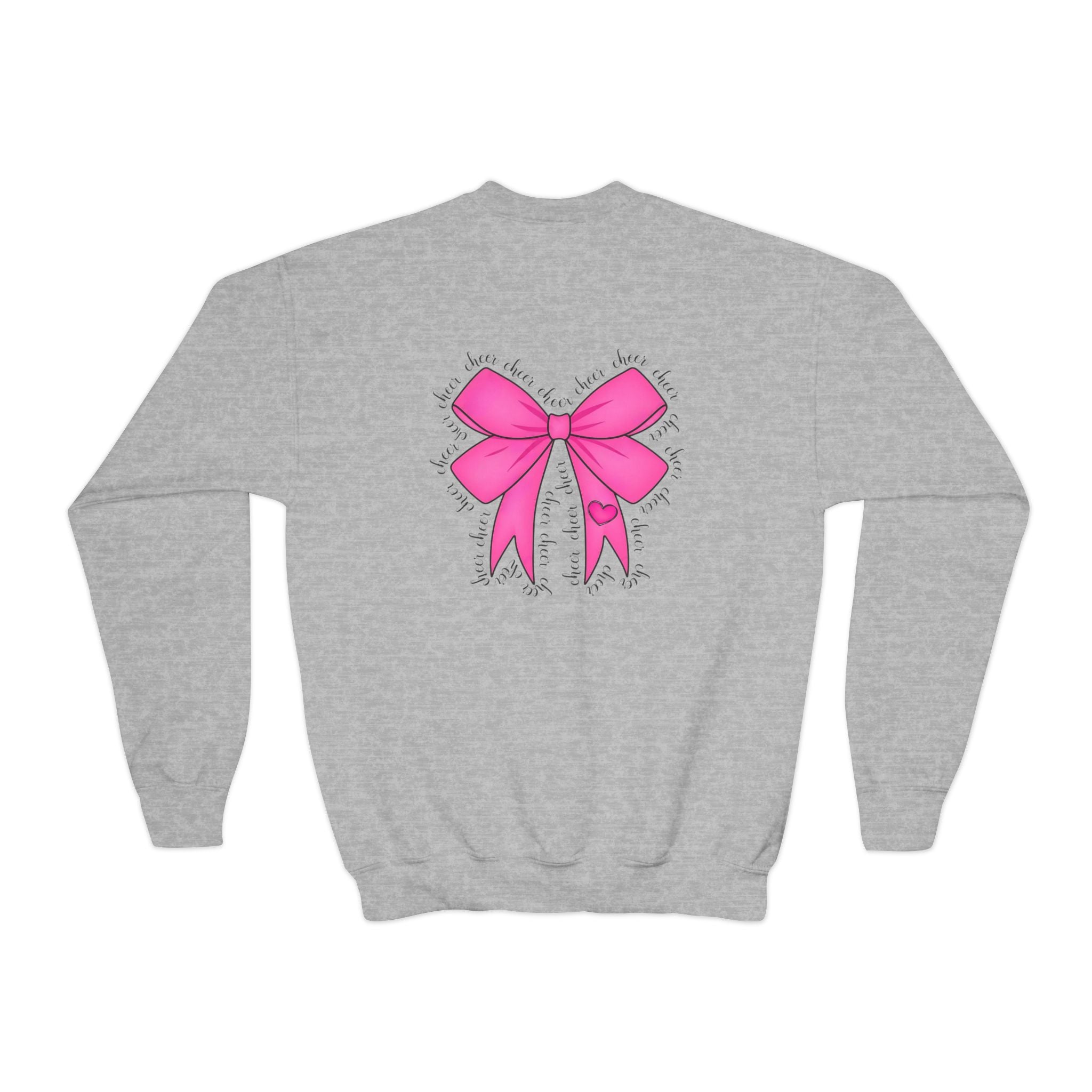 Customizable Youth Cheer Crewneck with Cheer Bow Design