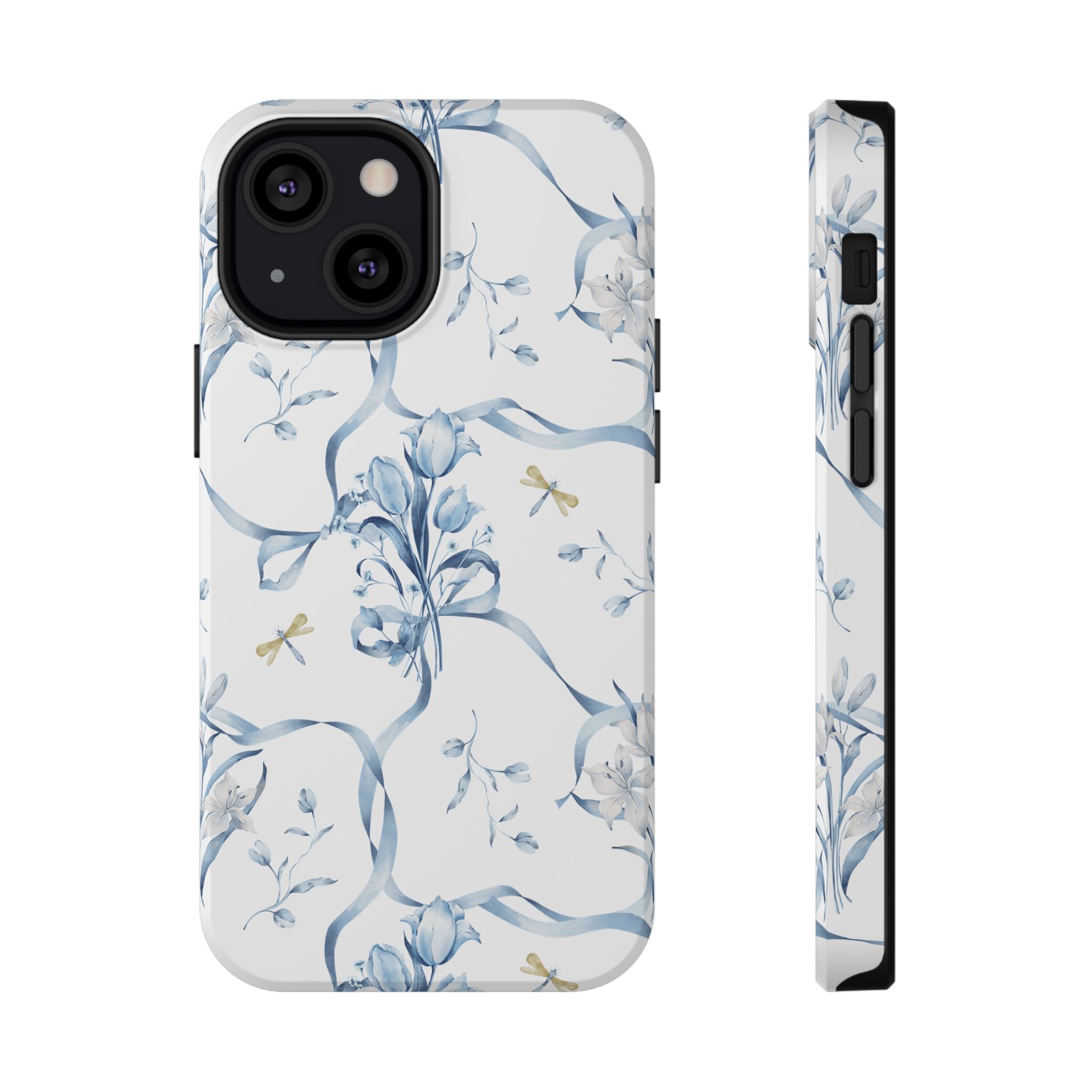 Customizable: Blue Floral-Inspired Phone Case