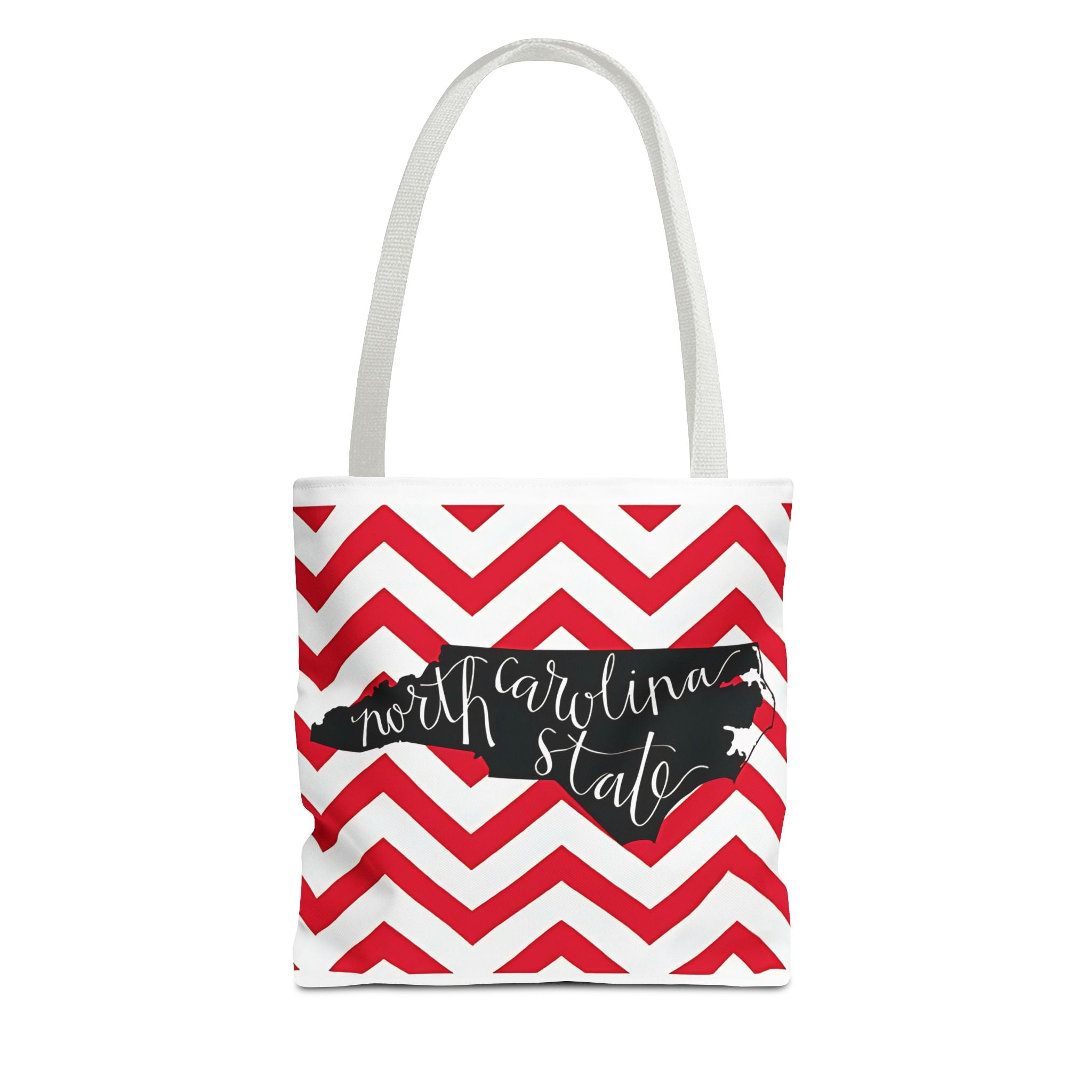 North Carolina Tote Bag, Stylish Chevron Pattern, Beach Essentials, Reusable Grocery Bag, Gift for Travelers, Southern Charm