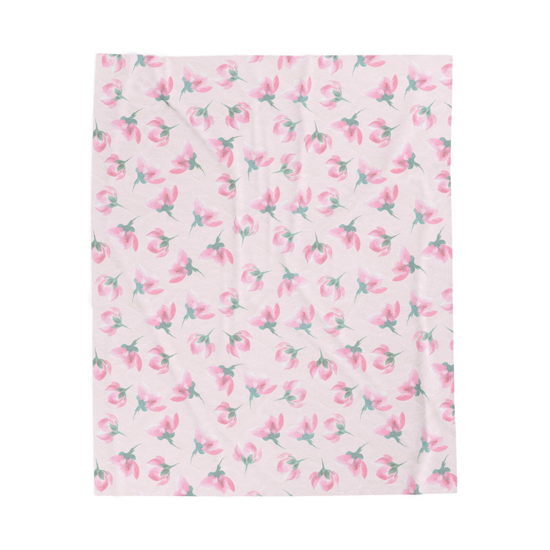 Floral patterned fabric with pink flowers on a light pink background