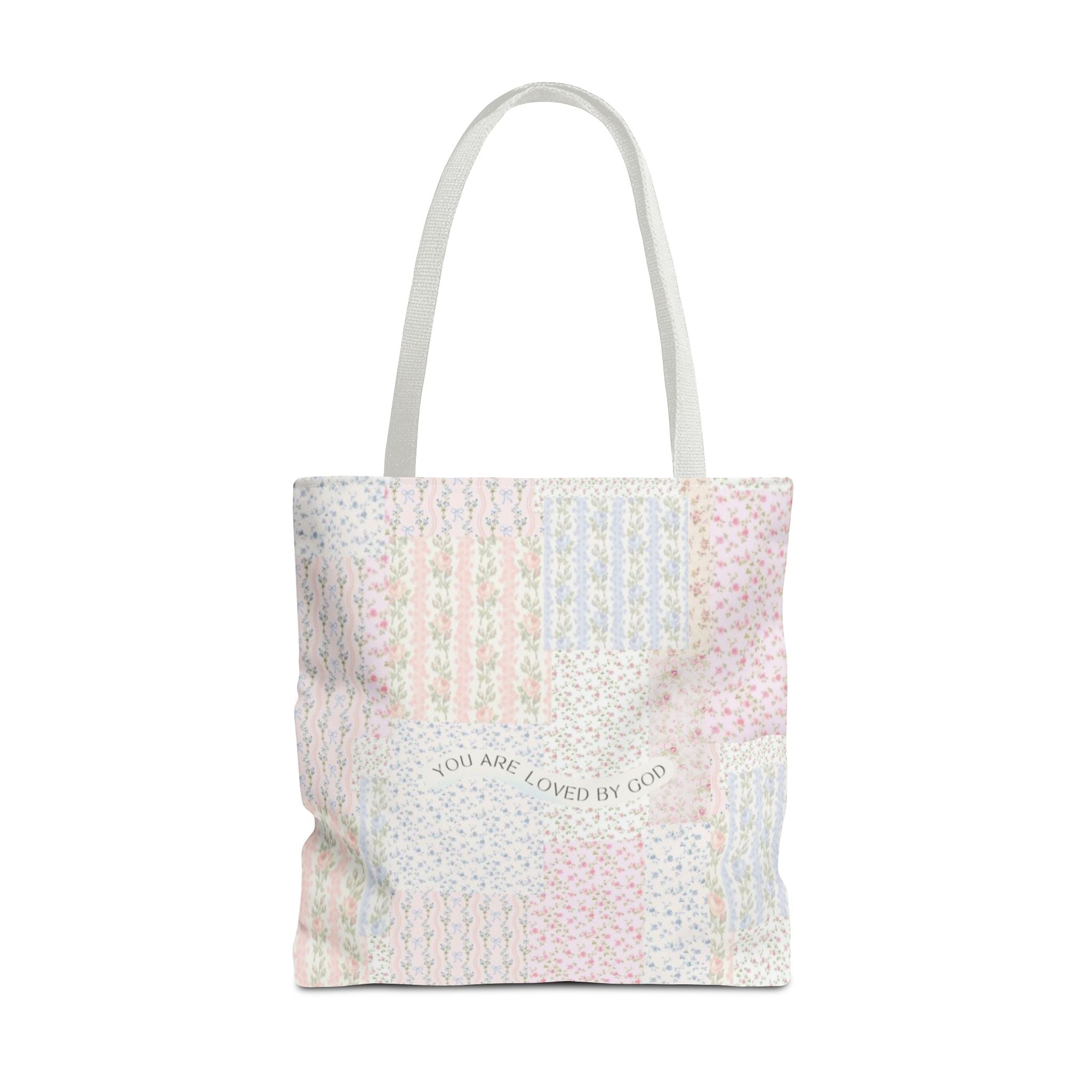 Spiritual Tote Bag with Floral Design, Inspirational Gift for Women, Church Bag, Eco-Friendly Shoulder Tote, Everyday Use