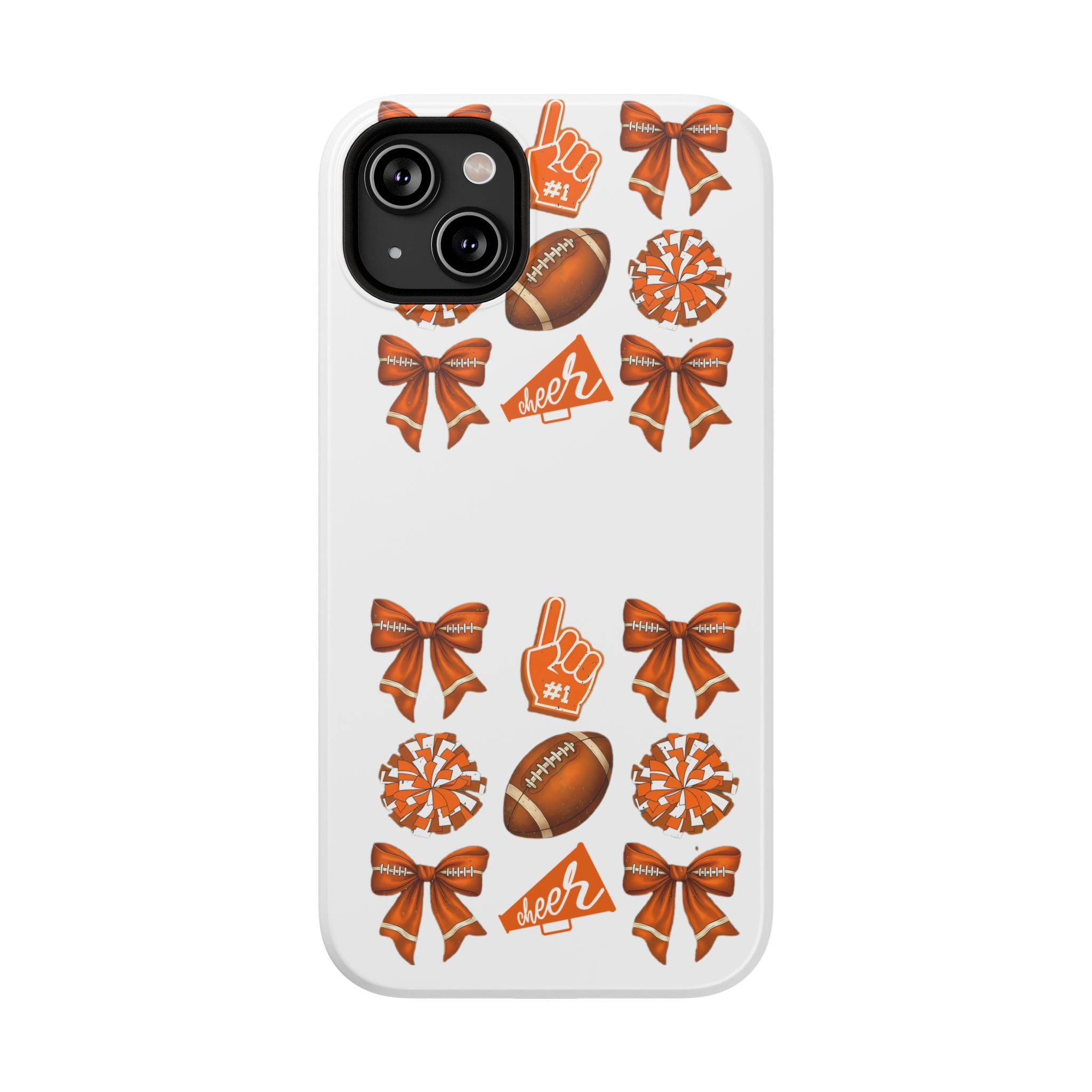 Customizable Orange-Themed Football Team Spirit Phone Case - Cheerful Accessories for Game Day, Unique Design for Fans, Sports Gift, Fall Celebrations, Team Pride