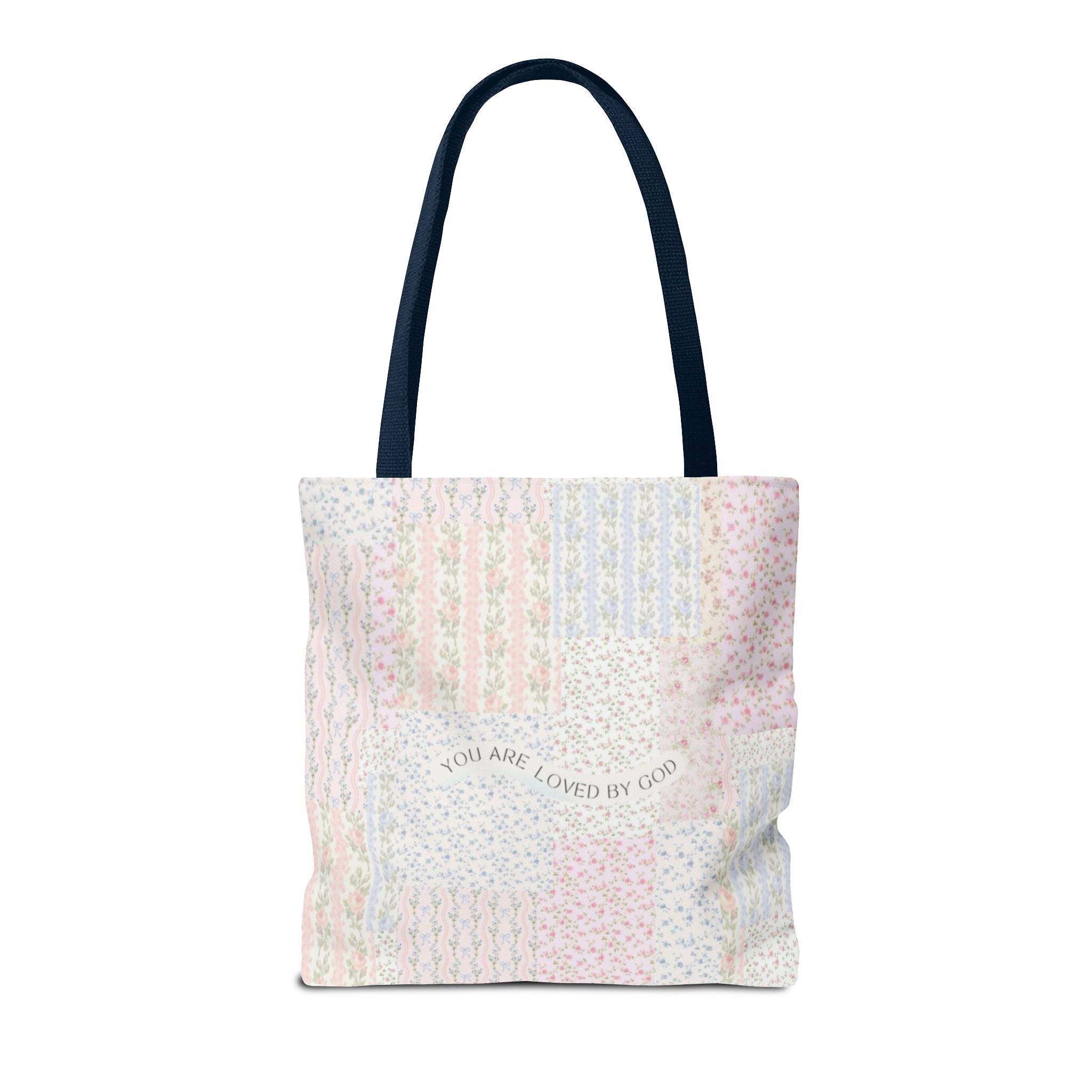 Spiritual Tote Bag with Floral Design, Inspirational Gift for Women, Church Bag, Eco-Friendly Shoulder Tote, Everyday Use