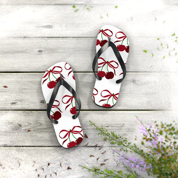 Customizable: Cherry Blossom Flip Flops, Tropical Beach Sandals, Summer Footwear, Perfect for Vacation, Gift for Her, Cute Pool Slides