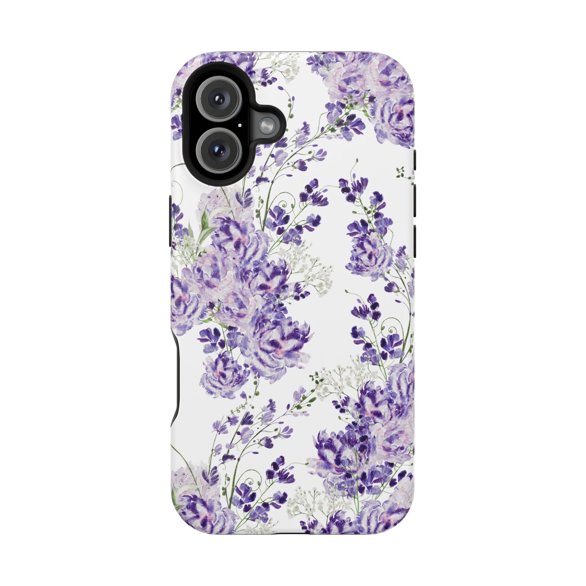 Customizable: Purple Floral Impact-Resistant Phone Case