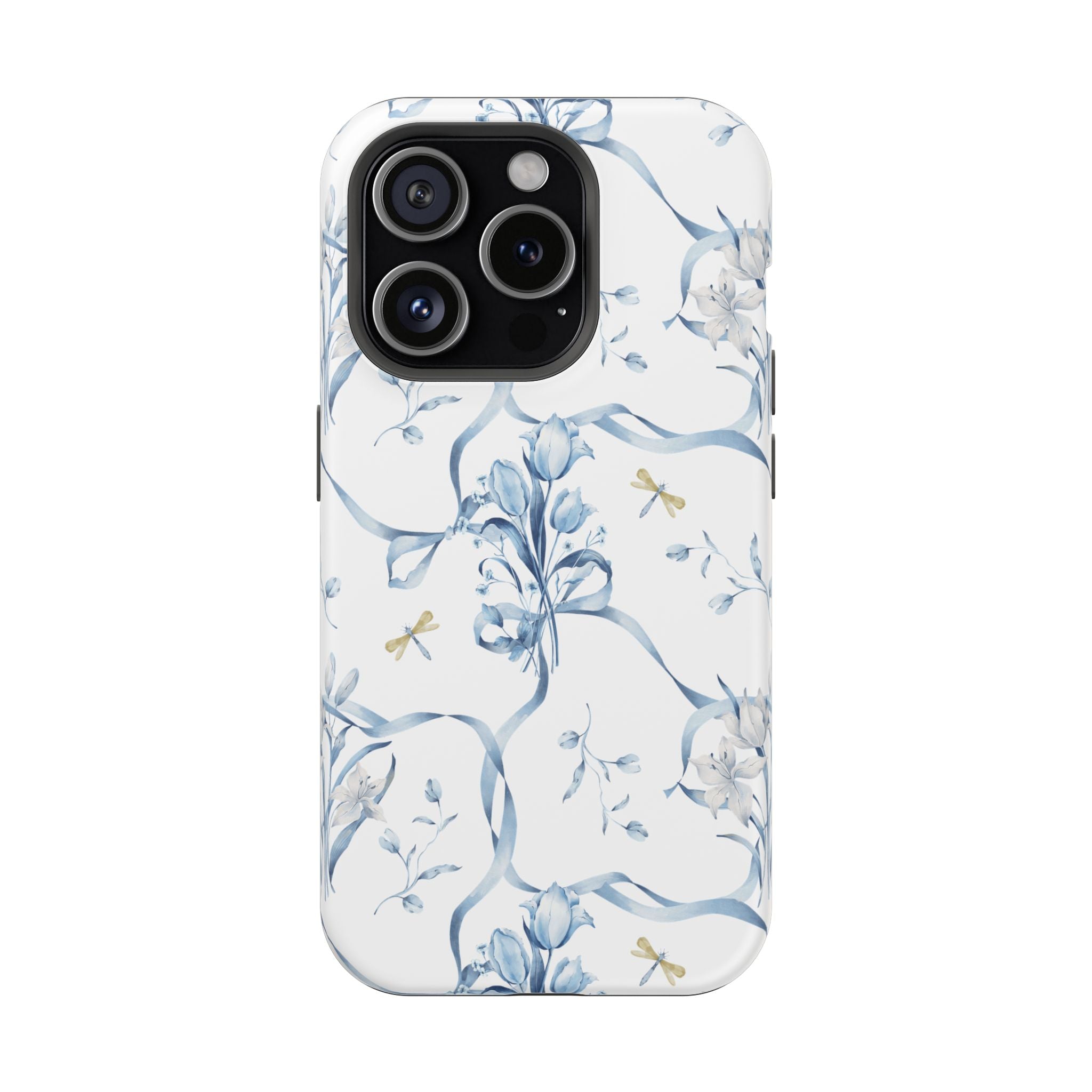 Customizable: Blue Floral-Inspired Phone Case