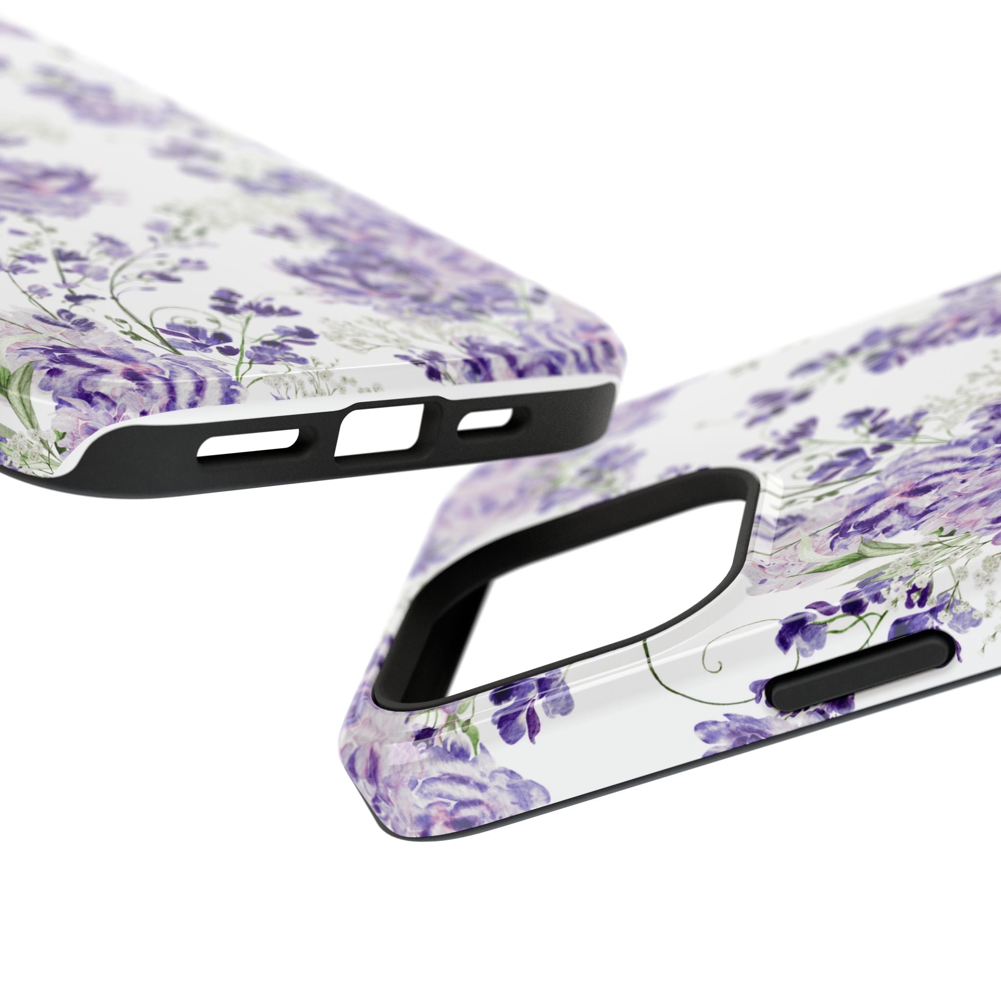 Customizable: Purple Floral Impact-Resistant Phone Case