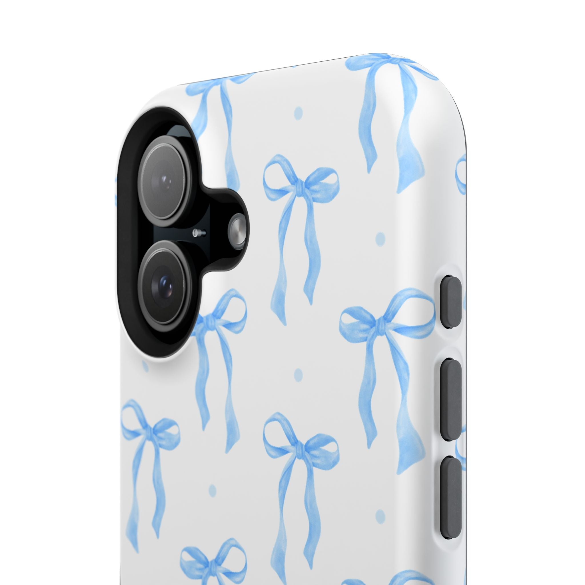 Customizable: Chic Blue Coquette Bow Impact-Resistant Phone Case