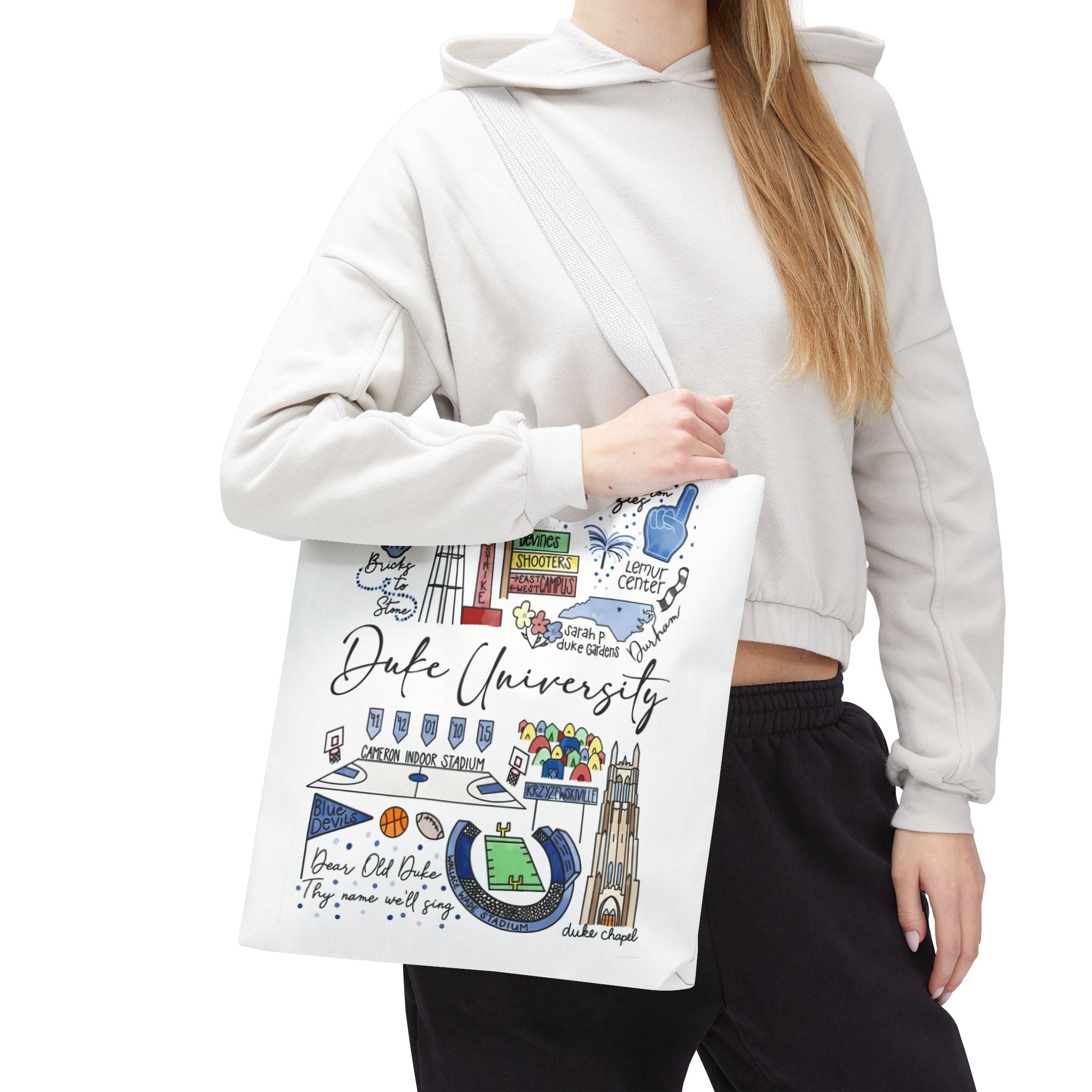 Duke University Tote Bag, College Spirit Bag, Campus Life Accessory, School Pride Gift, Eco-Friendly Shopping Bag