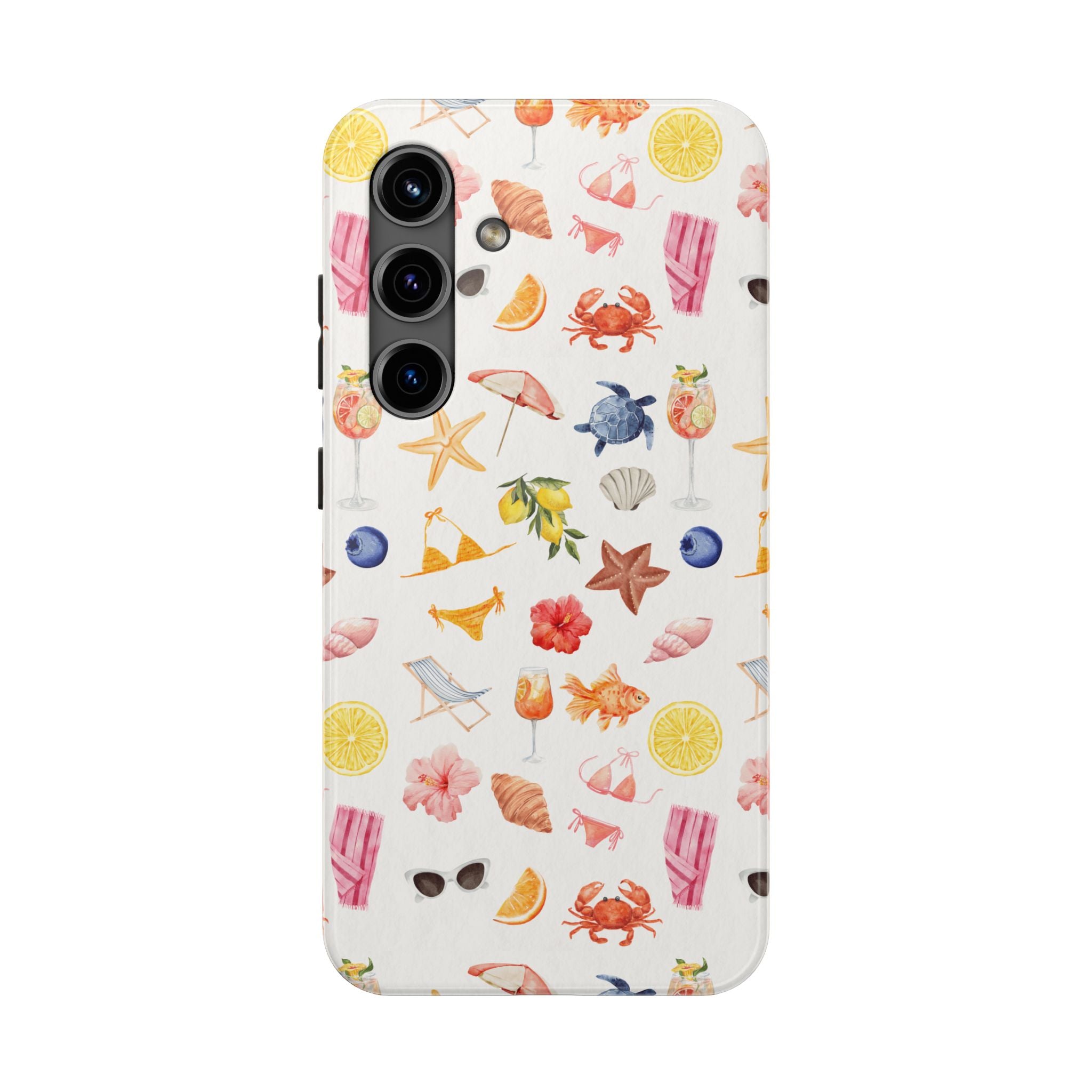 Customizable: Tropical Summer Phone Case, Vivid Coastal Design, Perfect Gift for Beach Lovers, Vacation Memories, Durable Tough Cases