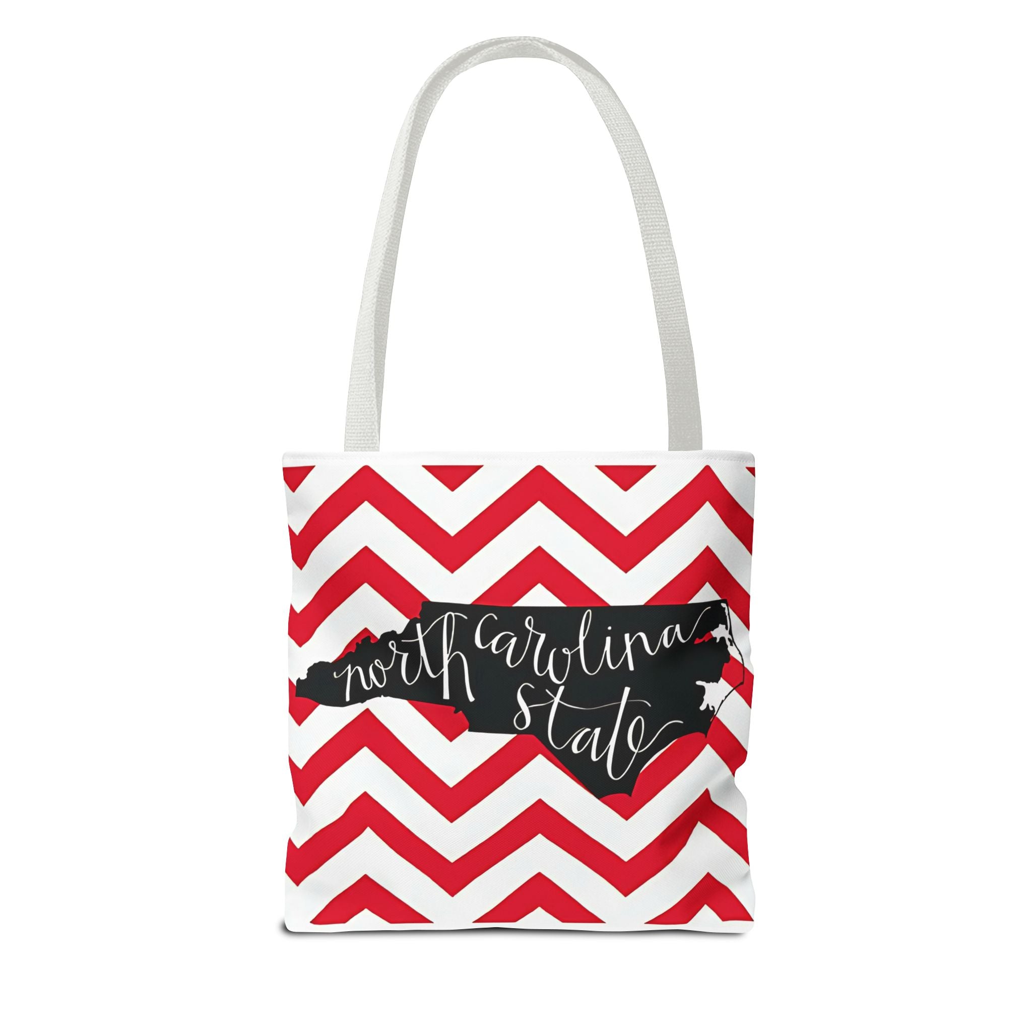 North Carolina Tote Bag, Stylish Chevron Pattern, Beach Essentials, Reusable Grocery Bag, Gift for Travelers, Southern Charm