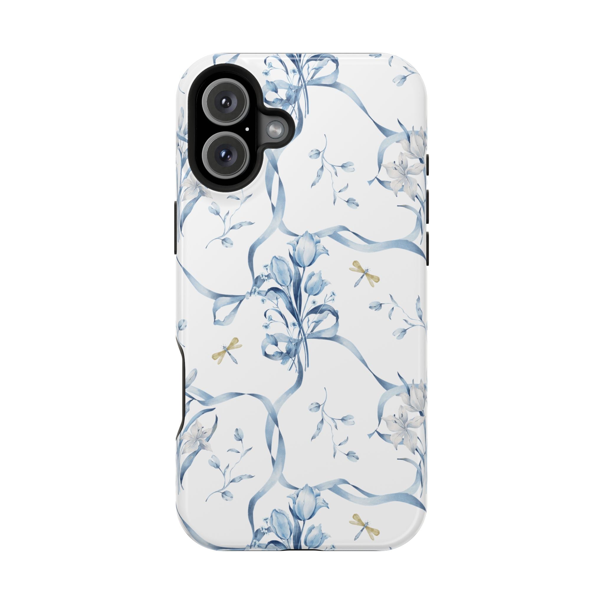 Customizable: Blue Floral-Inspired Phone Case