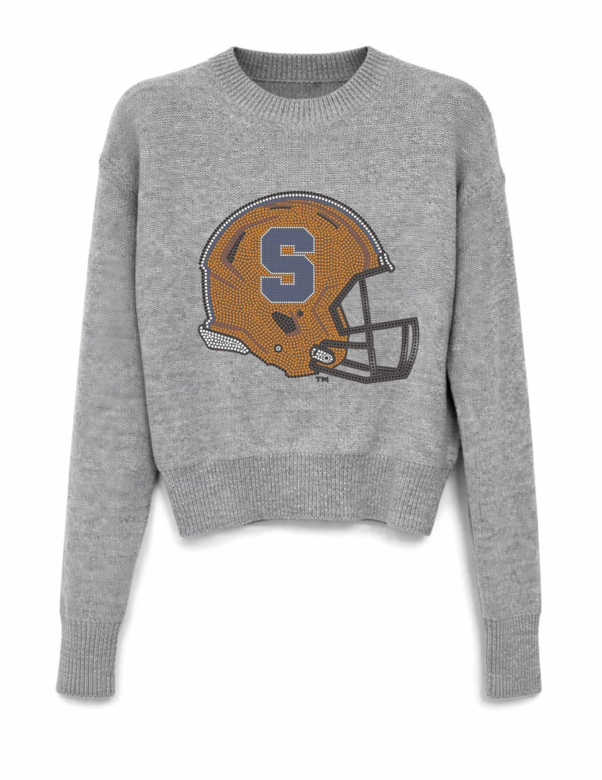 Syracuse University Gray Crewneck Helmet Sweater