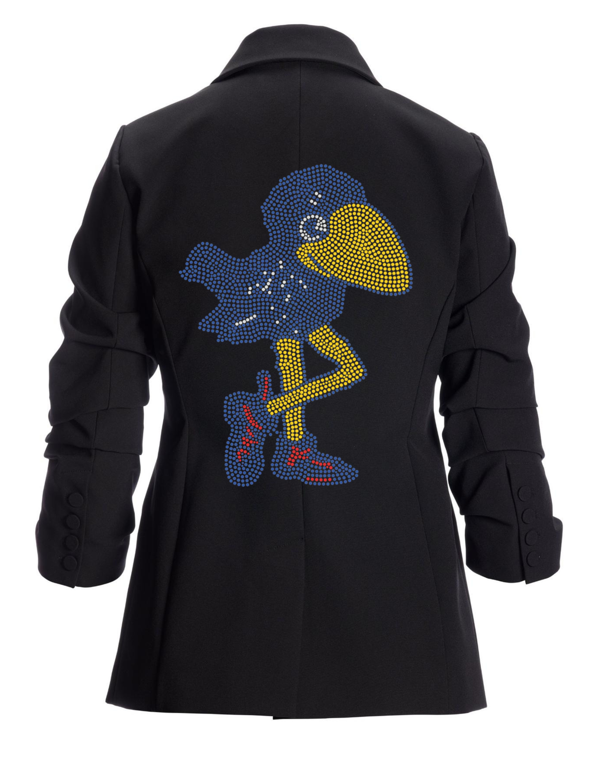 University of Kansas Vintage Jayhawk Black Ruched Blazer