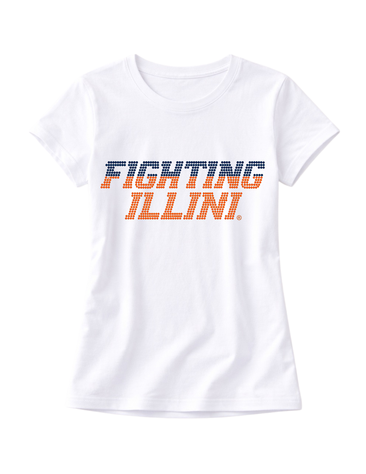 University of Illinois Fighting Illini White Crewneck Short Sleeve T-Shirt