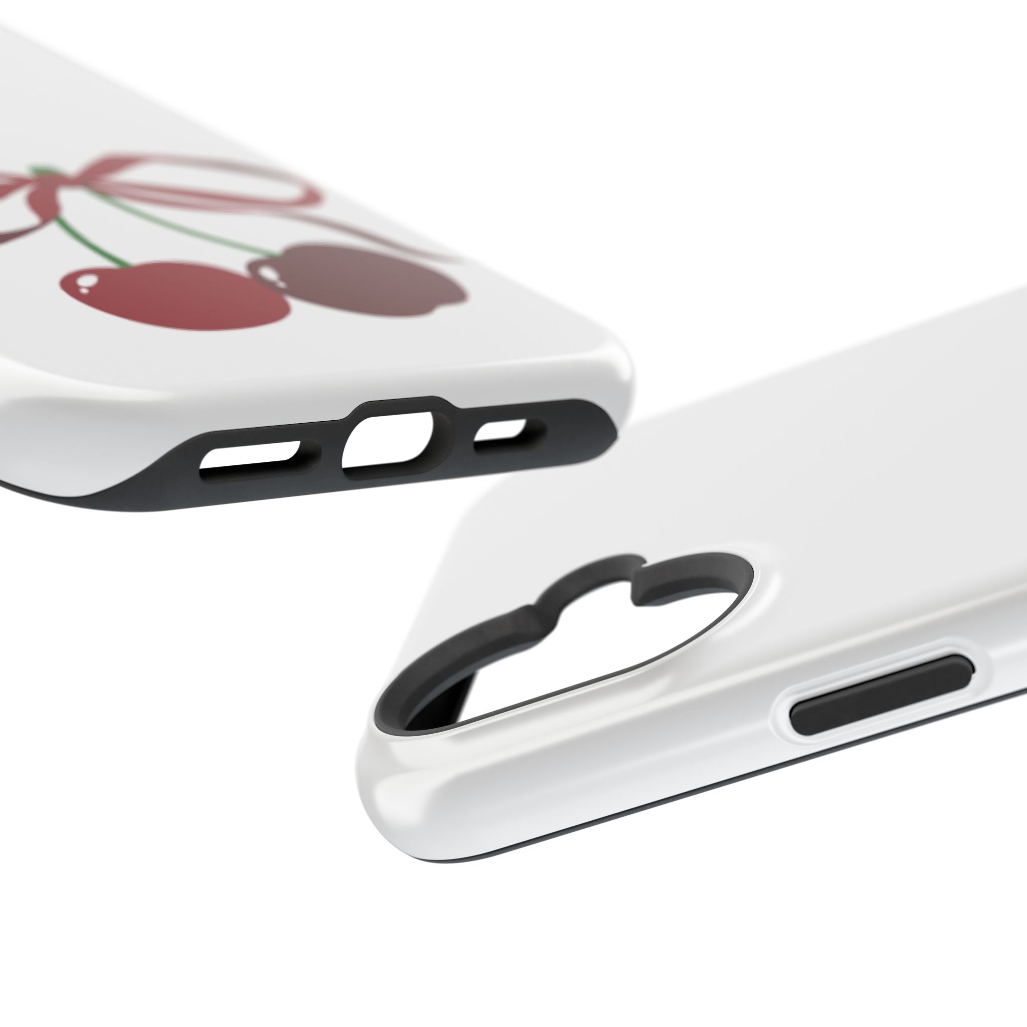 Customizable: Cherry Bow Impact-Resistant Case for Smartphones | Cute Phone Cover | Gift for Her | Cherry Lover's Accessory | Durable Phone Case