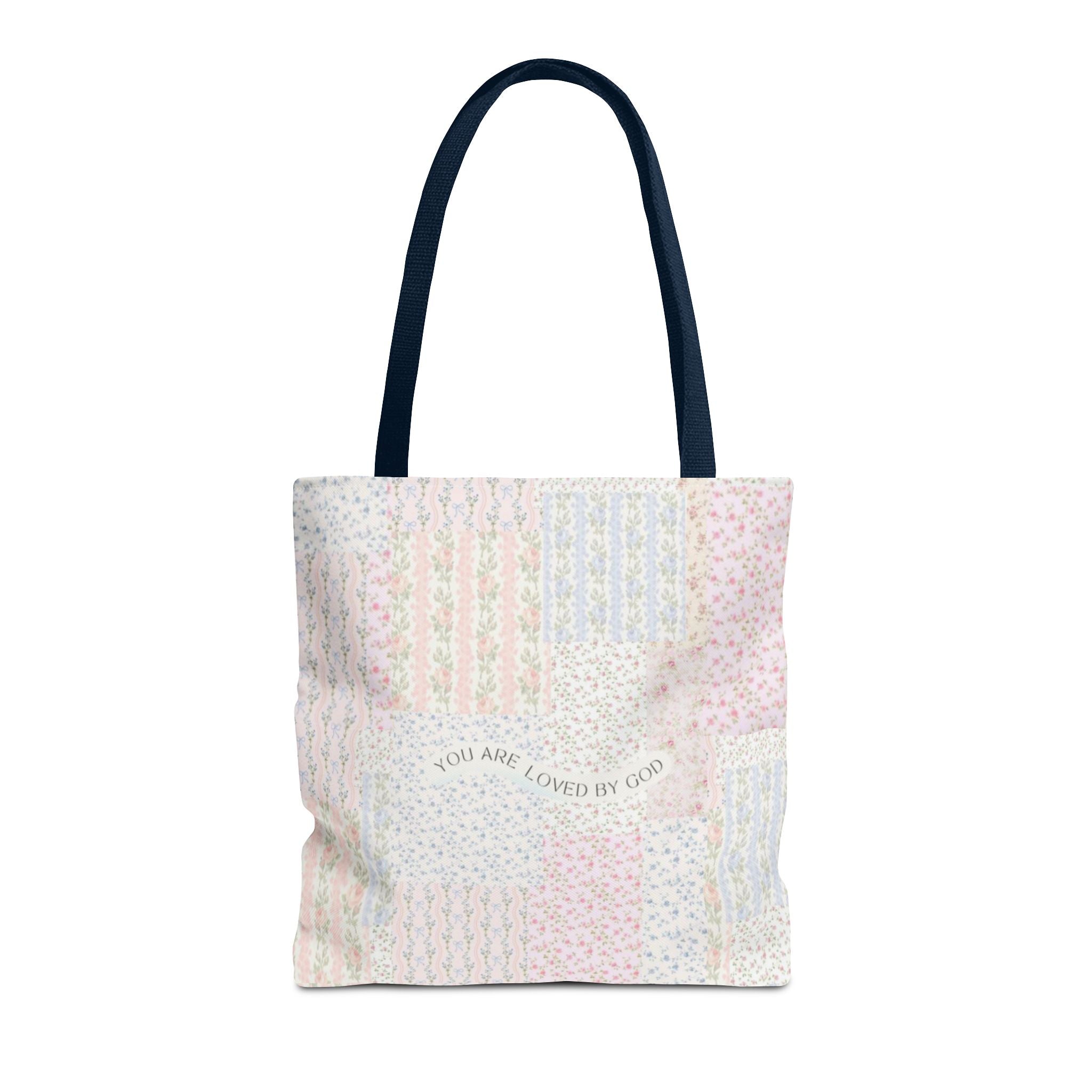Spiritual Tote Bag with Floral Design, Inspirational Gift for Women, Church Bag, Eco-Friendly Shoulder Tote, Everyday Use
