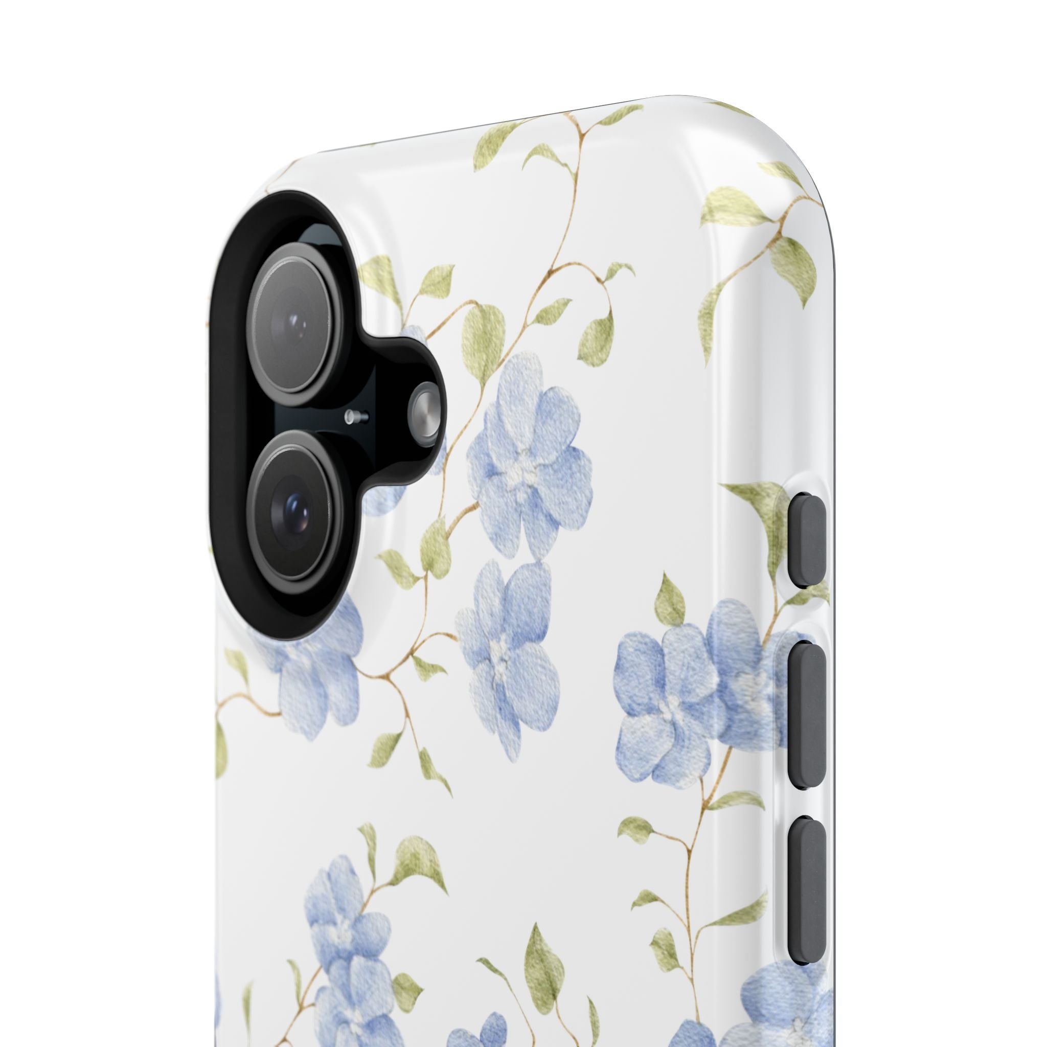 Customizable: Blue Floral Impact-Resistant Phone Case