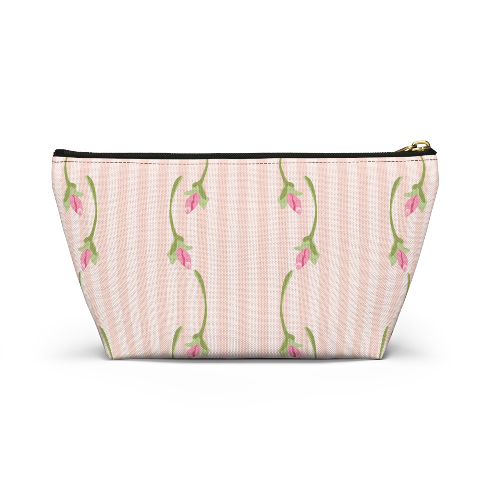 Customizable: Floral Accessory Pouch with T-bottom