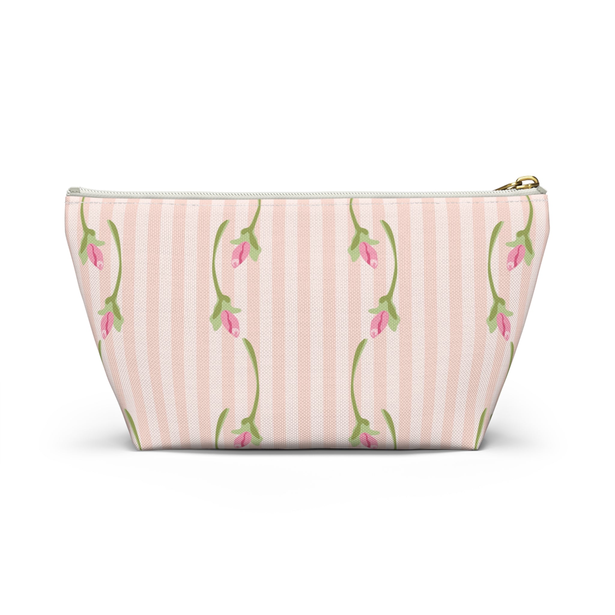 Customizable: Floral Accessory Pouch with T-bottom