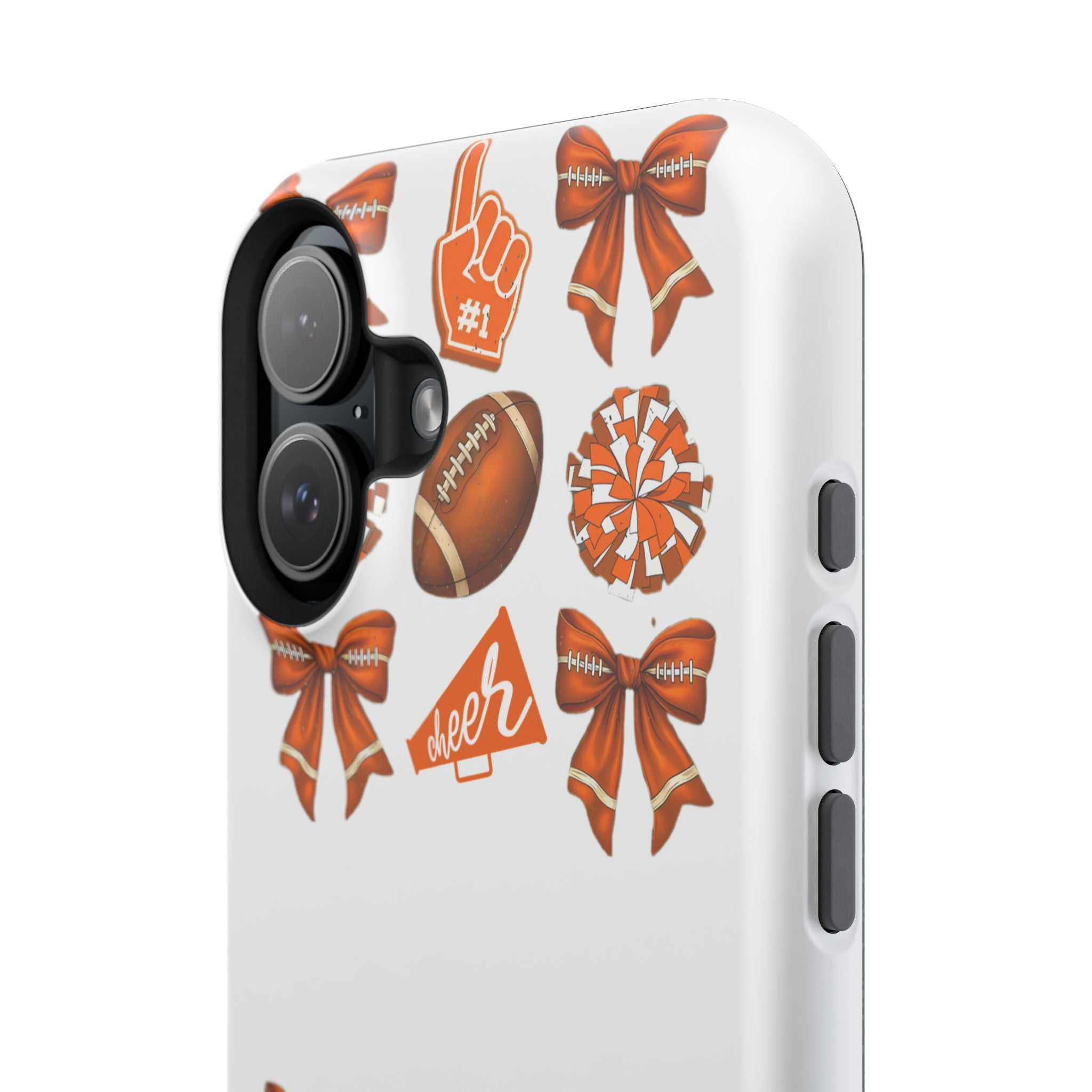 Customizable Orange-Themed Football Team Spirit Phone Case - Cheerful Accessories for Game Day, Unique Design for Fans, Sports Gift, Fall Celebrations, Team Pride