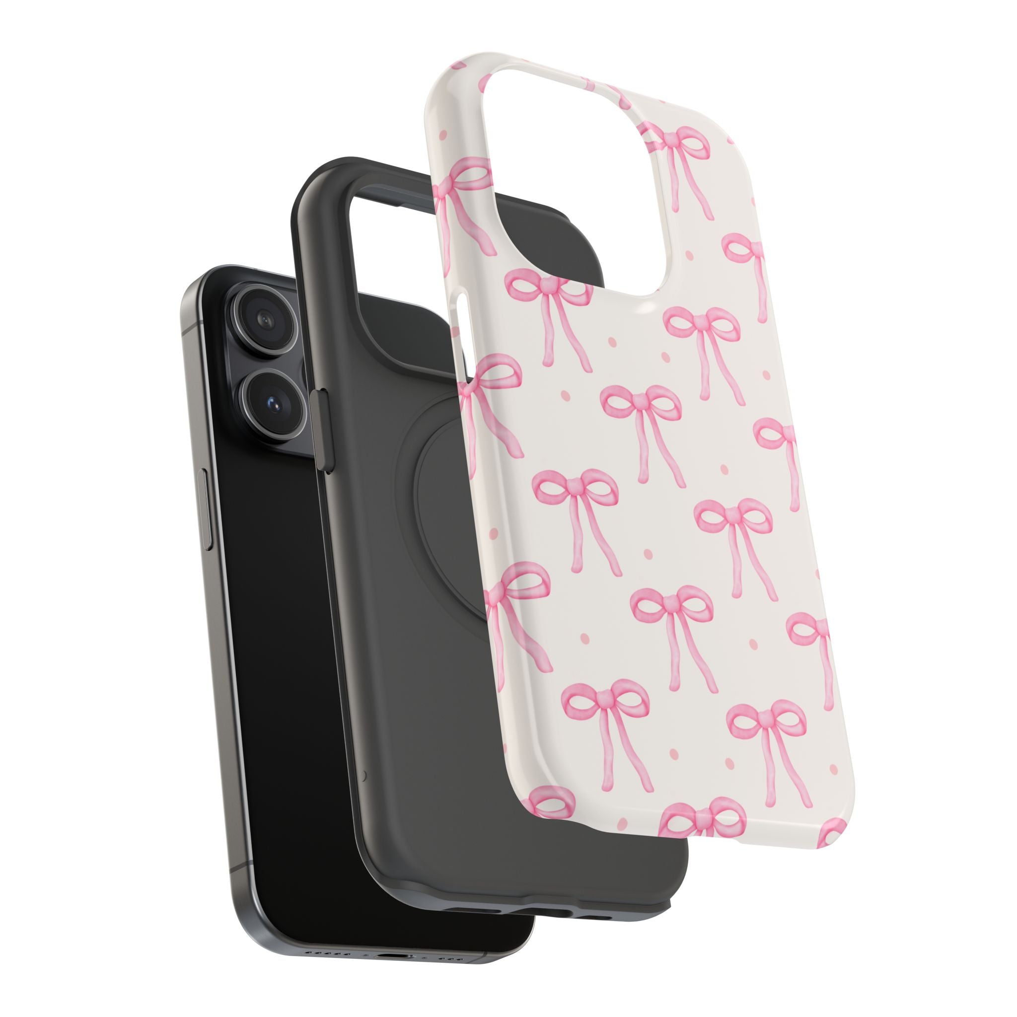 Customizable: Cute Pink Bow Impact-Resistant Phone Case