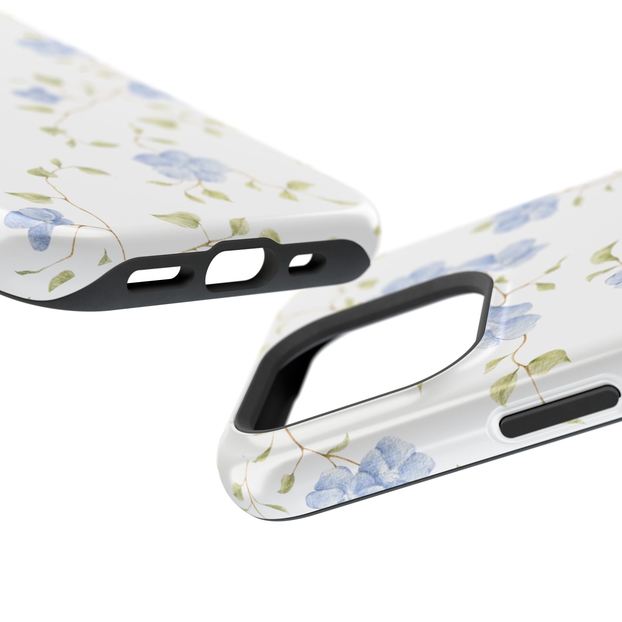 Customizable: Blue Floral Impact-Resistant Phone Case