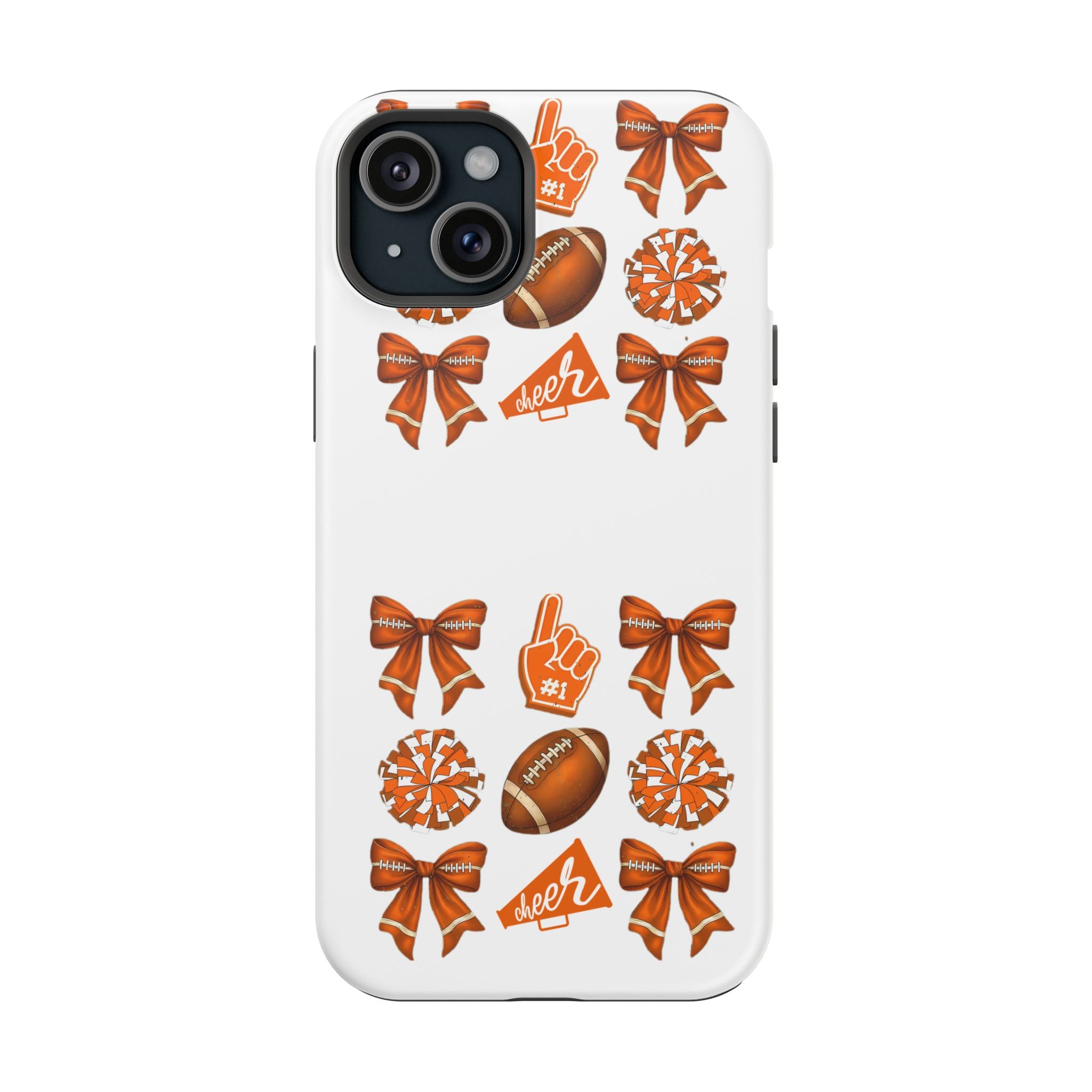 Customizable Orange-Themed Football Team Spirit Phone Case - Cheerful Accessories for Game Day, Unique Design for Fans, Sports Gift, Fall Celebrations, Team Pride