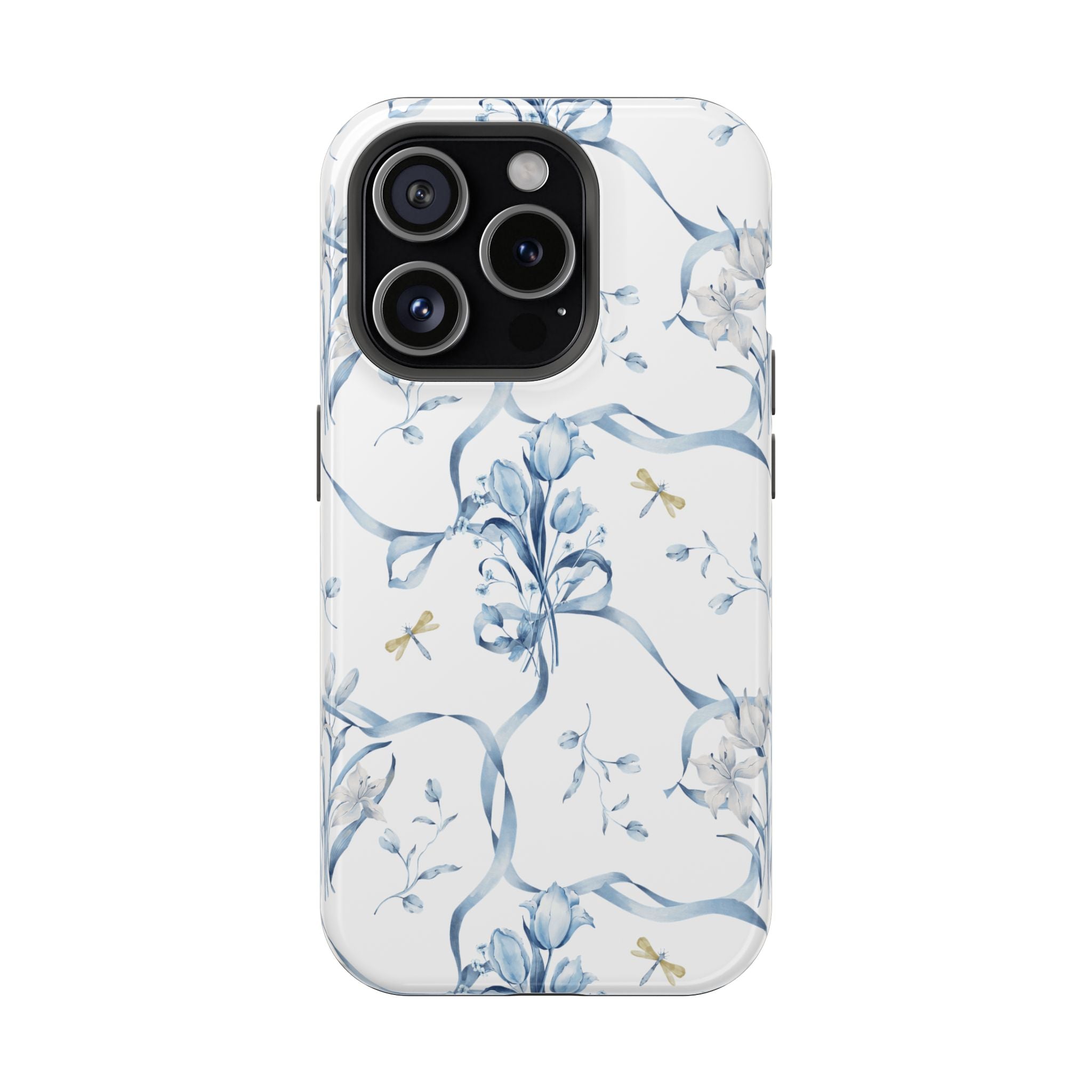 Customizable: Blue Floral-Inspired Phone Case