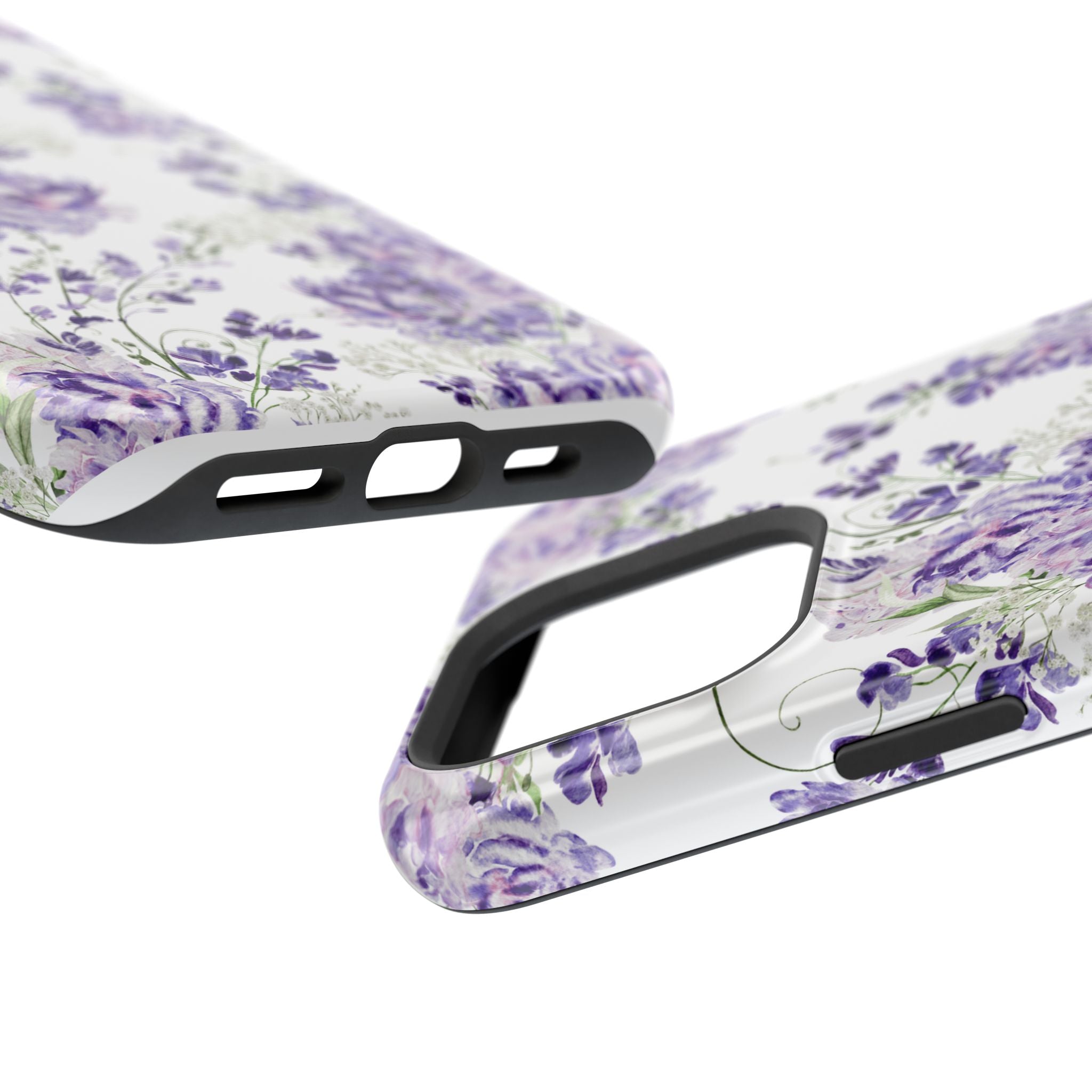Customizable: Purple Floral Impact-Resistant Phone Case