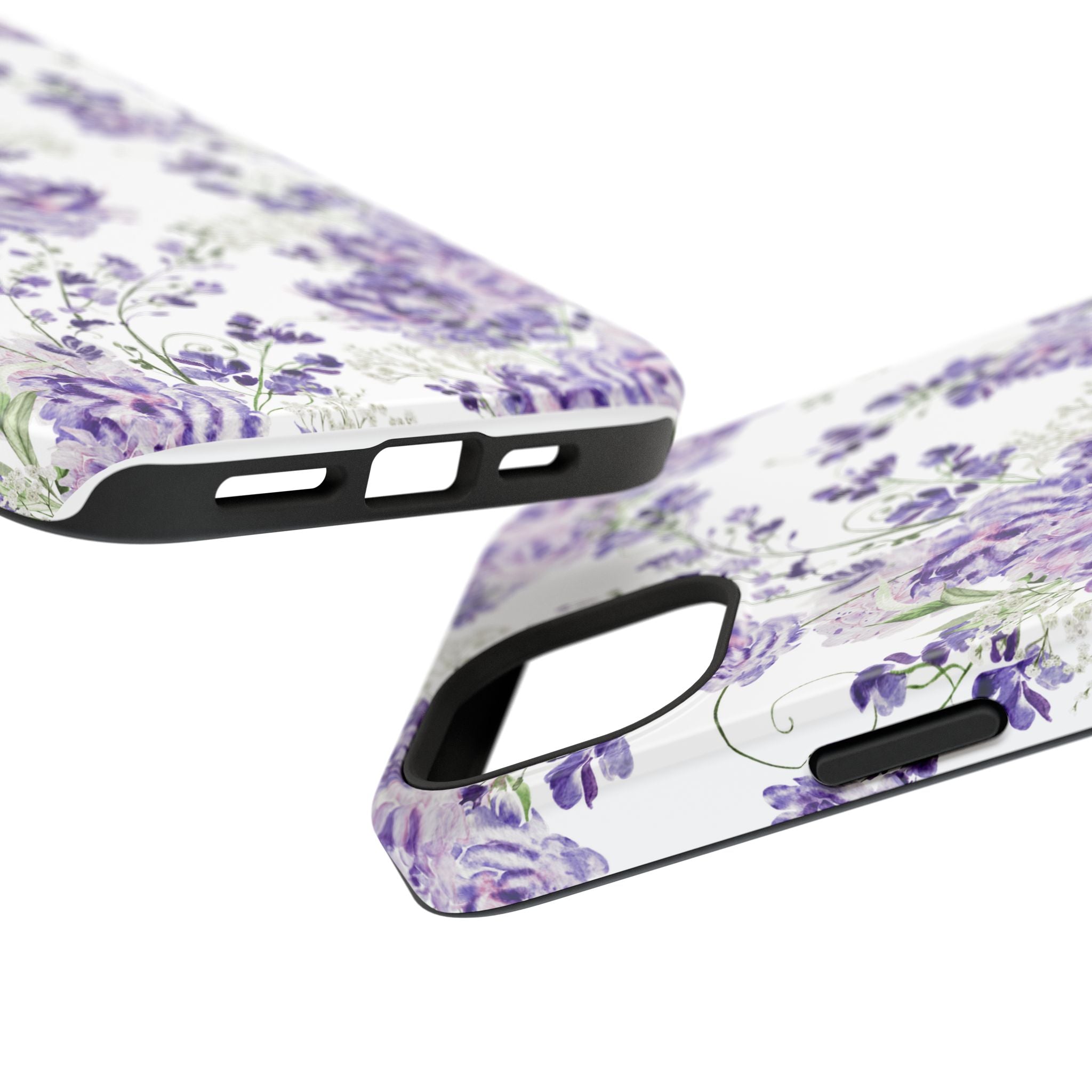 Customizable: Purple Floral Impact-Resistant Phone Case