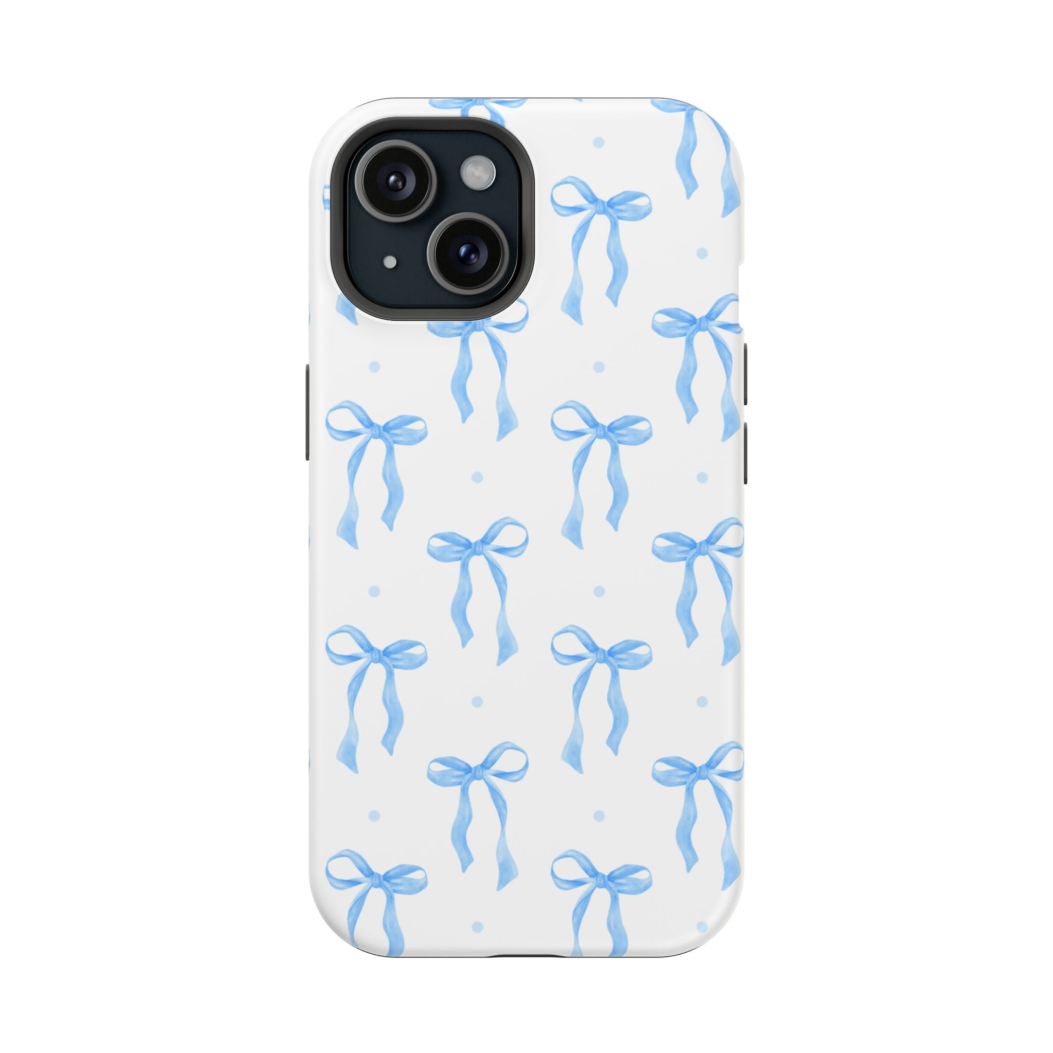 Customizable: Chic Blue Coquette Bow Impact-Resistant Phone Case