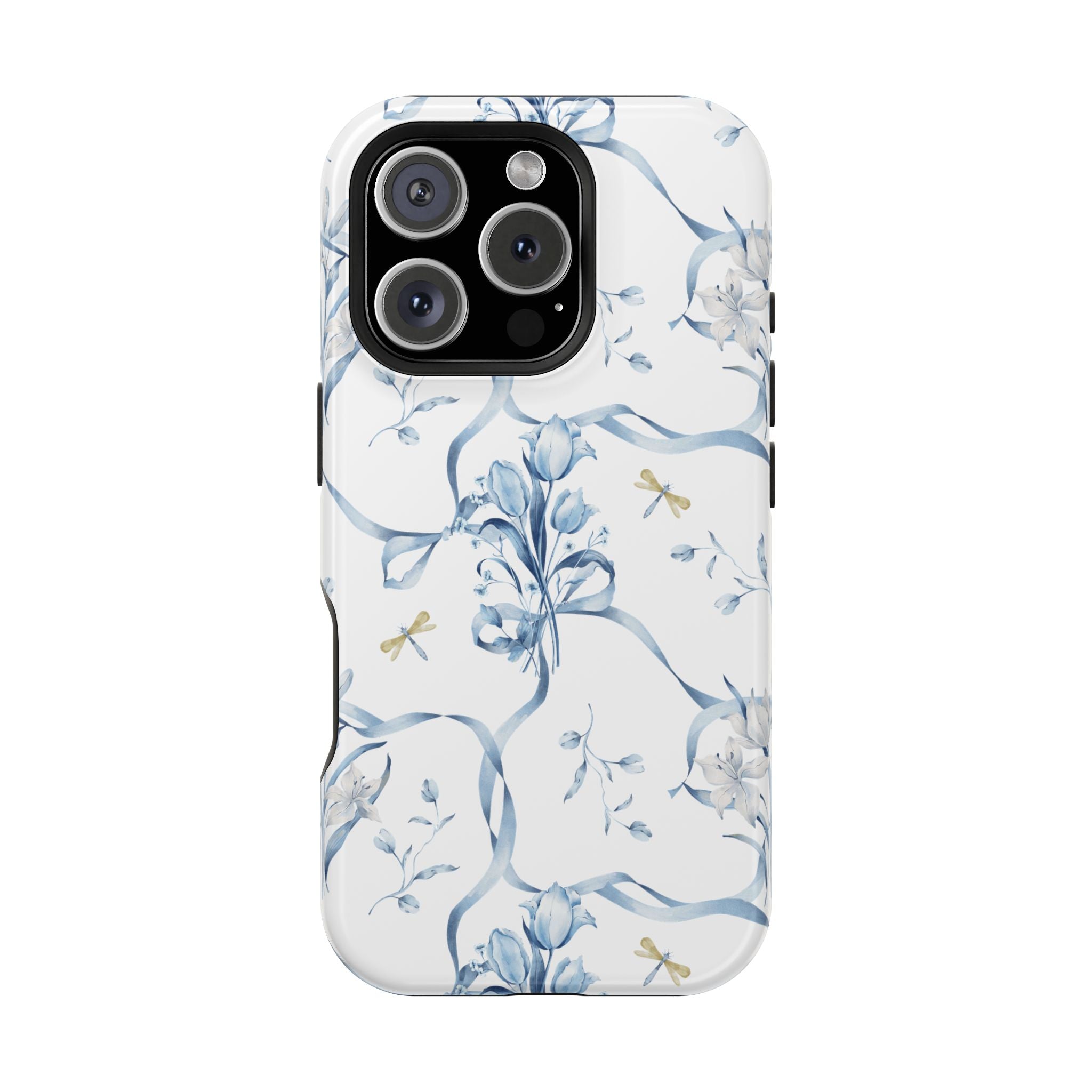 Customizable: Blue Floral-Inspired Phone Case