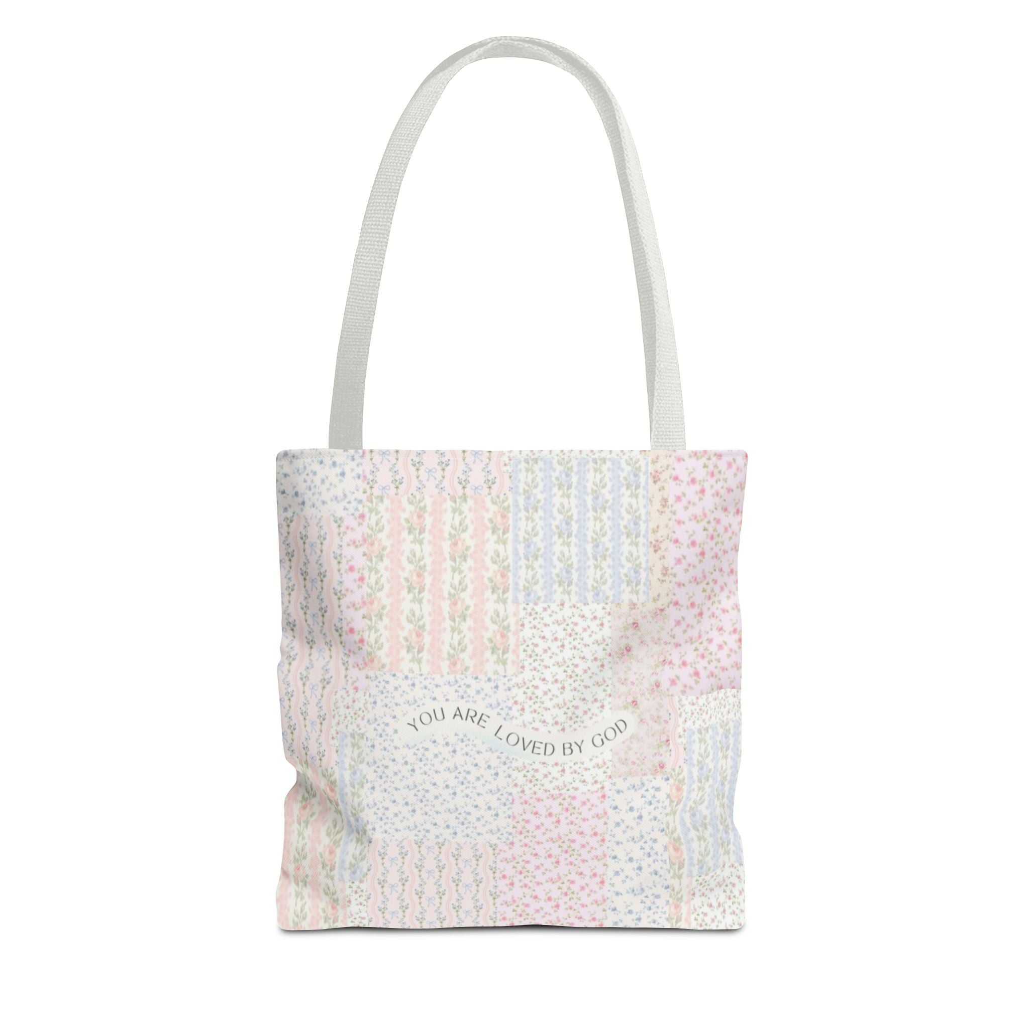 Spiritual Tote Bag with Floral Design, Inspirational Gift for Women, Church Bag, Eco-Friendly Shoulder Tote, Everyday Use