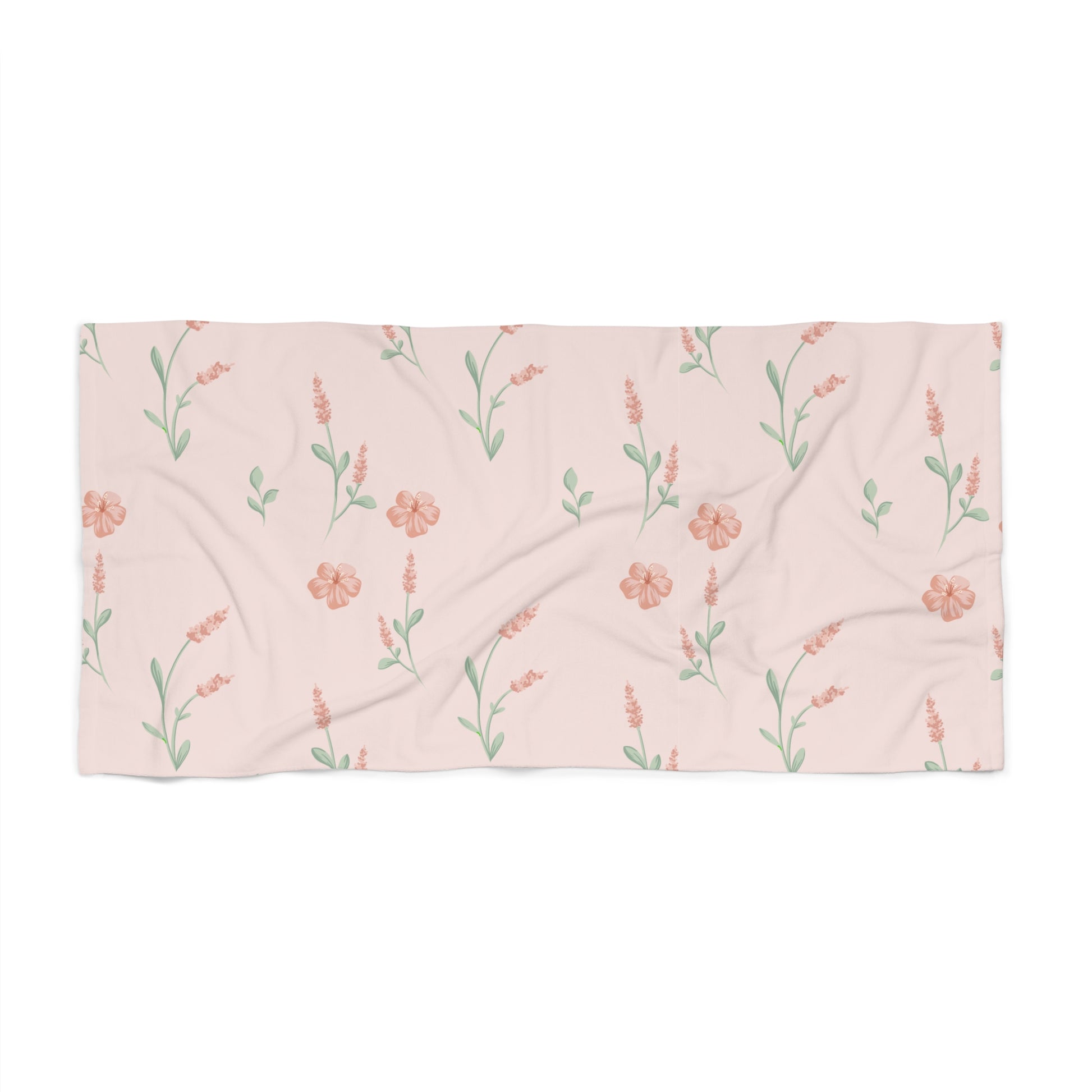 Floral patterned fabric on a light pink background
