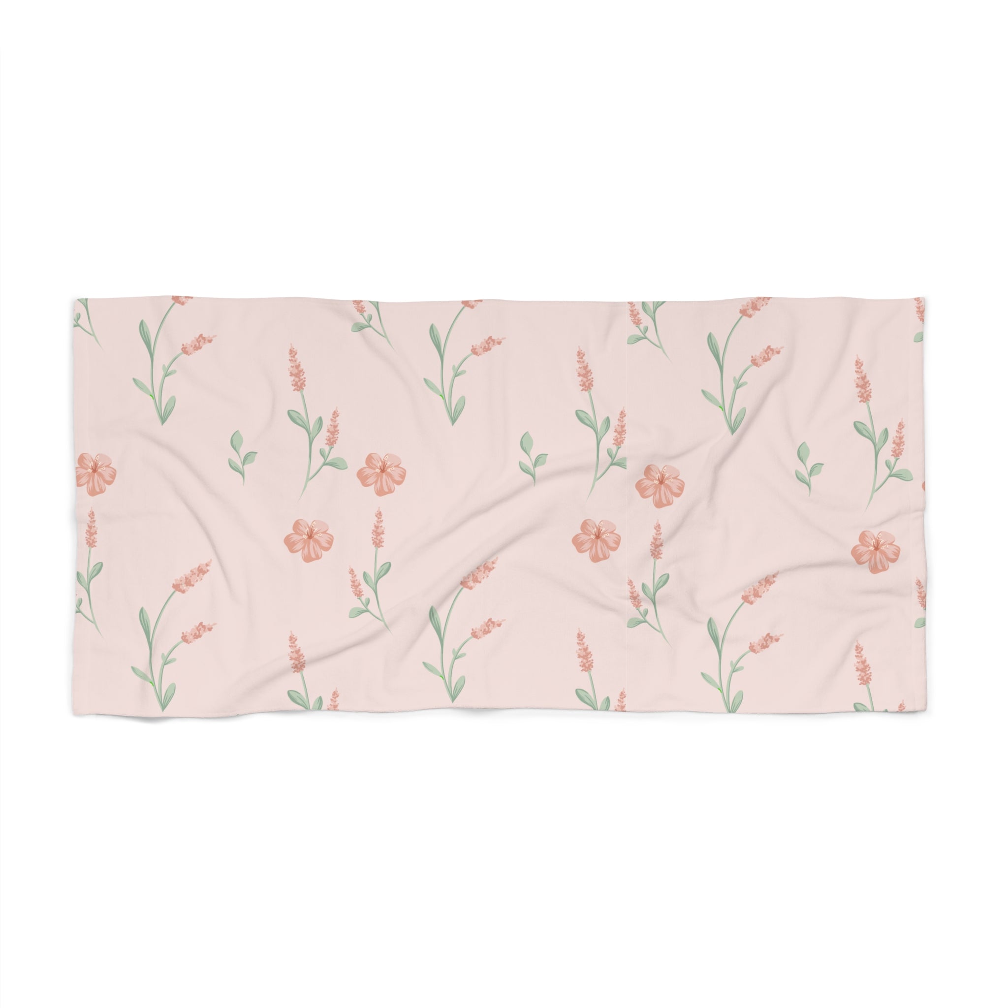 Floral patterned fabric on a light pink background