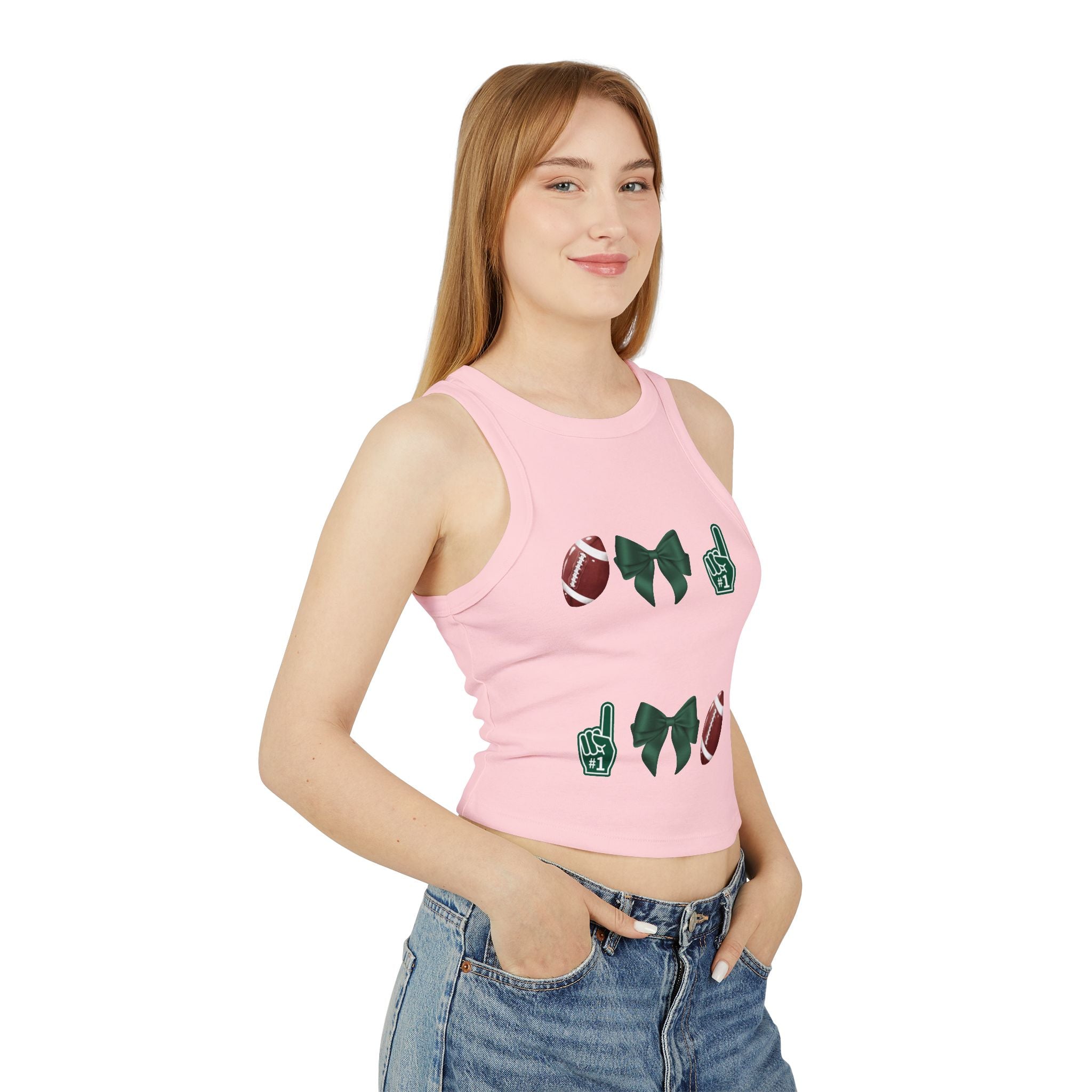 Customizable Green Football Gameday Racerback Tank